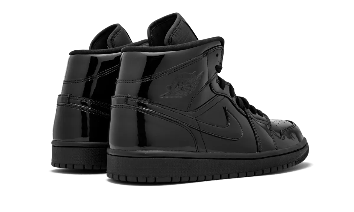 AIR JORDAN 1 MID WMNS "Black Patent Leather" High Traction Tread Bonded Midfoot