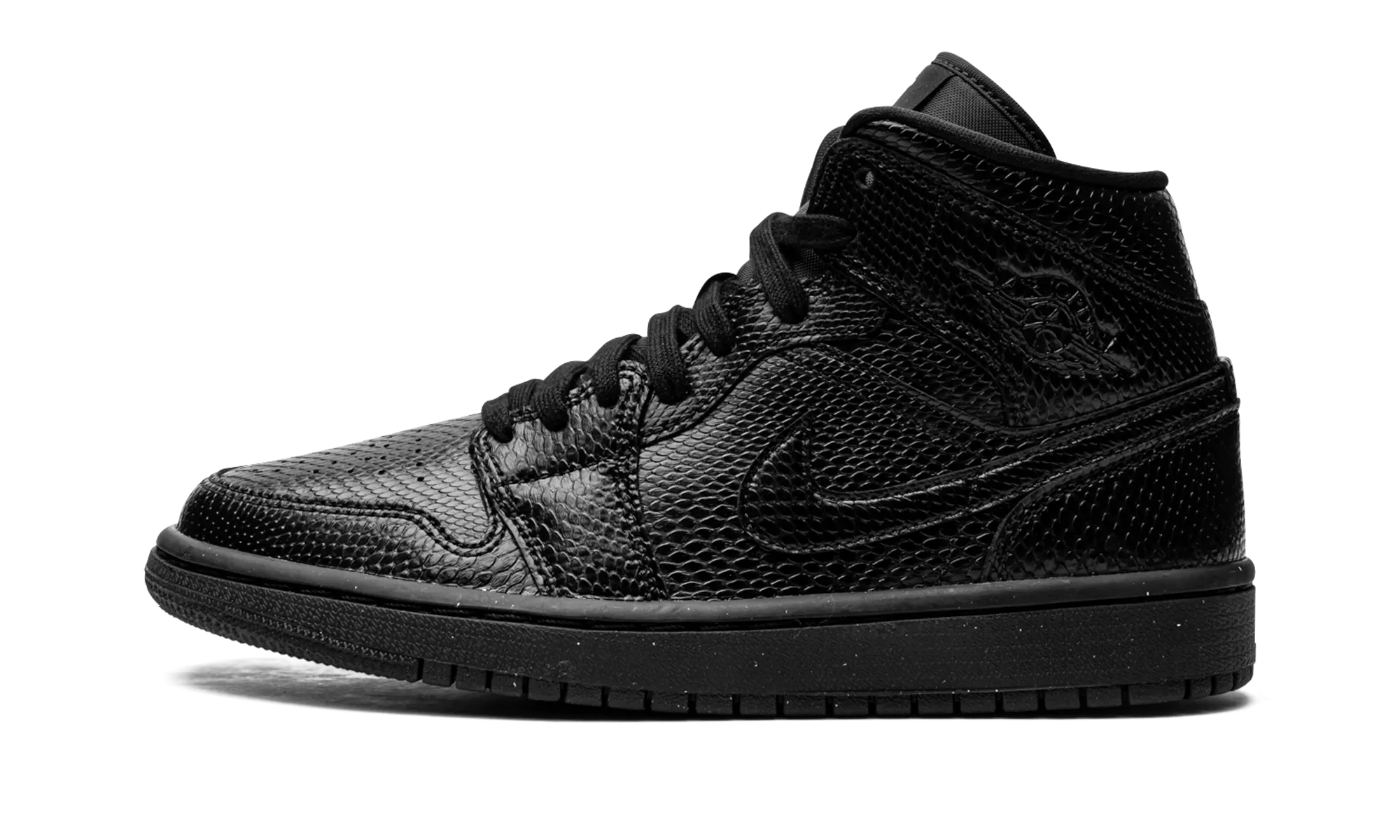 AIR JORDAN 1 MID WMNS "Black Snakeskin" Elasticity Vibration Dampening Tech