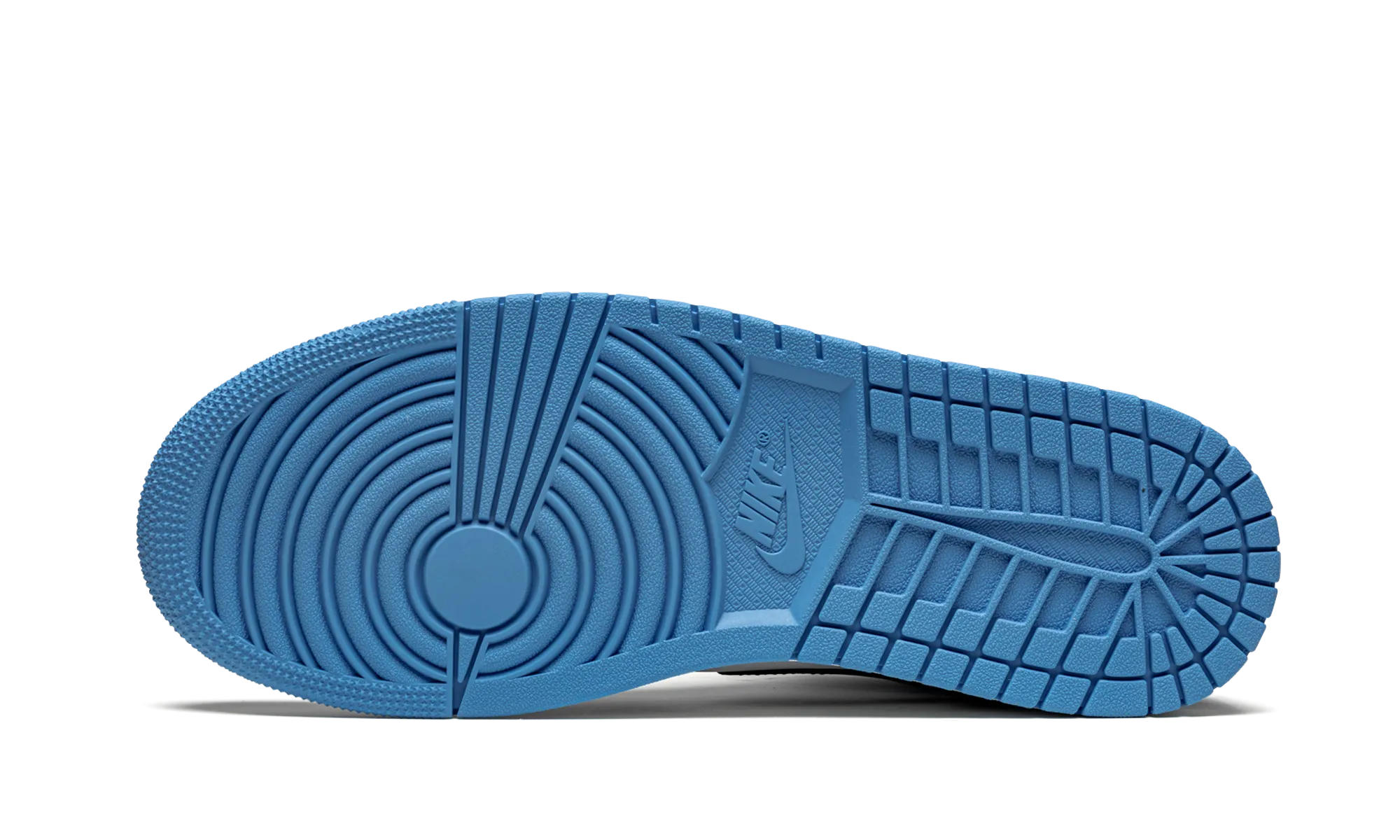 AIR JORDAN 1 MID WMNS "Black / White / University Blue" Smooth Outsole Traction Enhanced Pattern