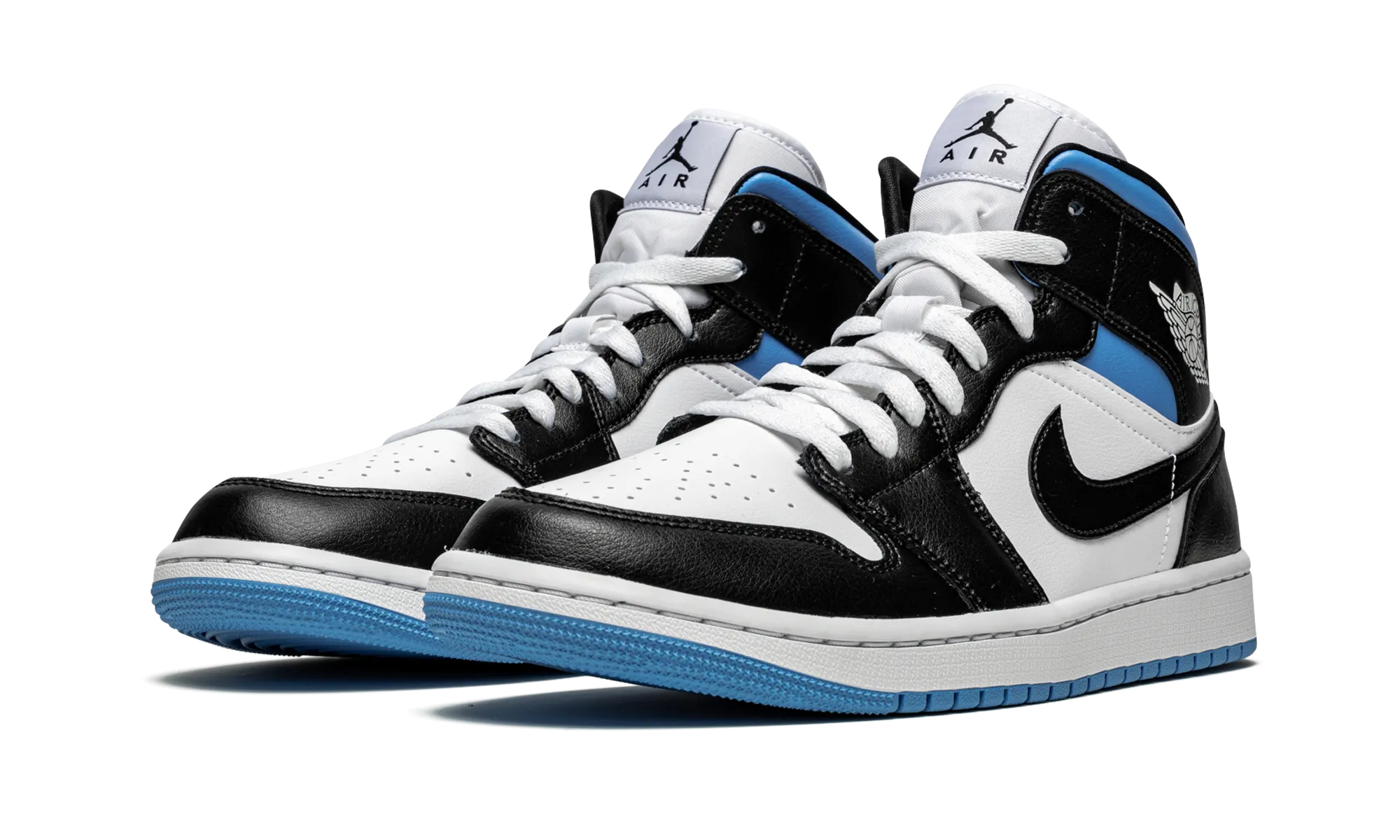 Tension Free Lacing AIR JORDAN 1 MID WMNS "Black / White / University Blue"
