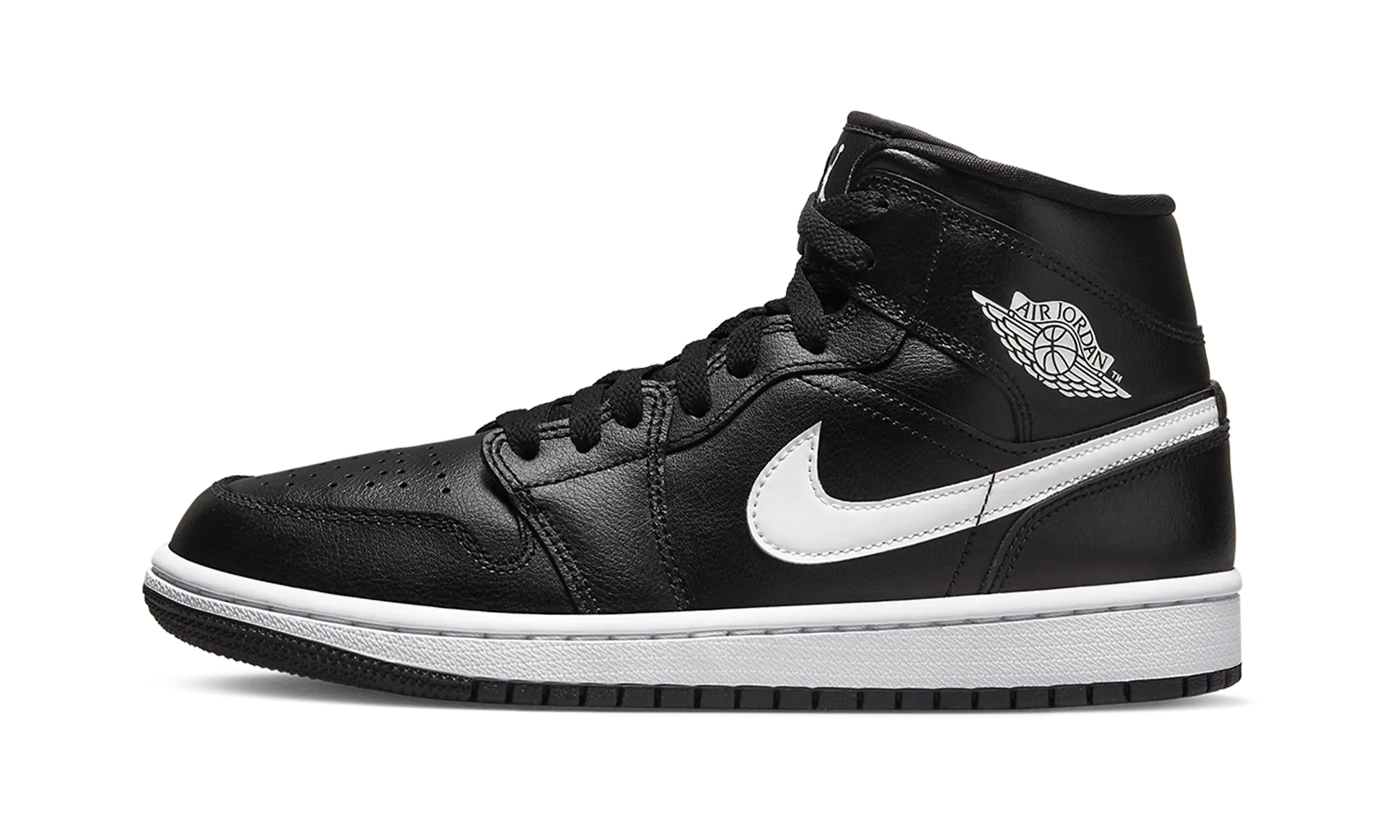 simple design AIR JORDAN 1 MID WMNS "Black / White"