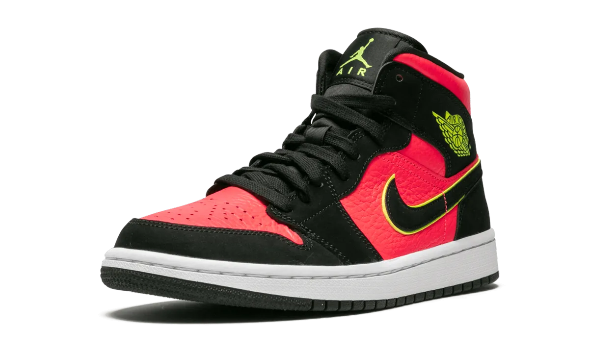 AIR JORDAN 1 MID WMNS "Hot Punch / Volt" Gusseted Tongue Stable Form
