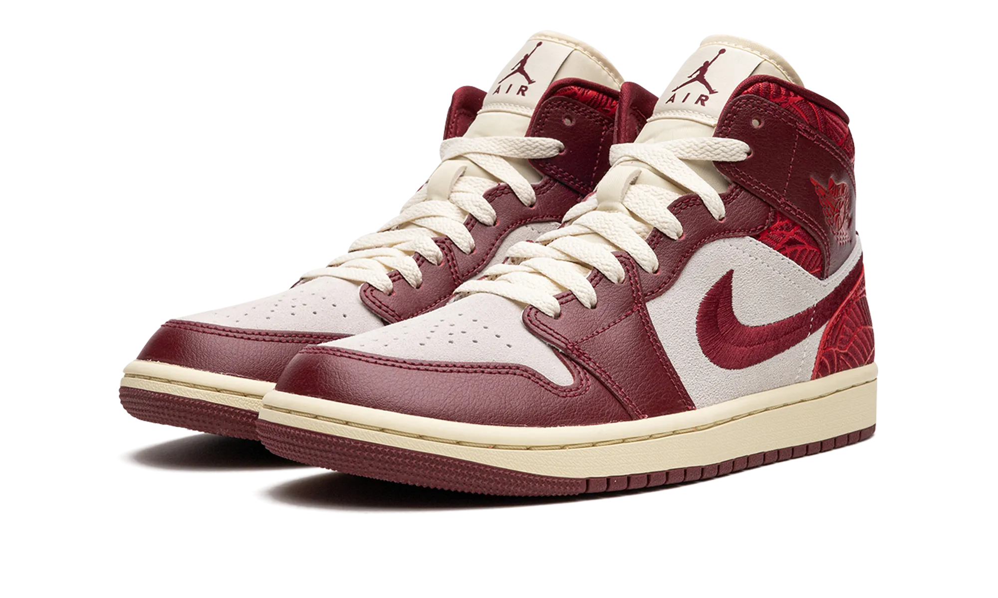 Ventilation Mesh Knit Surface AIR JORDAN 1 MID WMNS "Tiki Leaf"