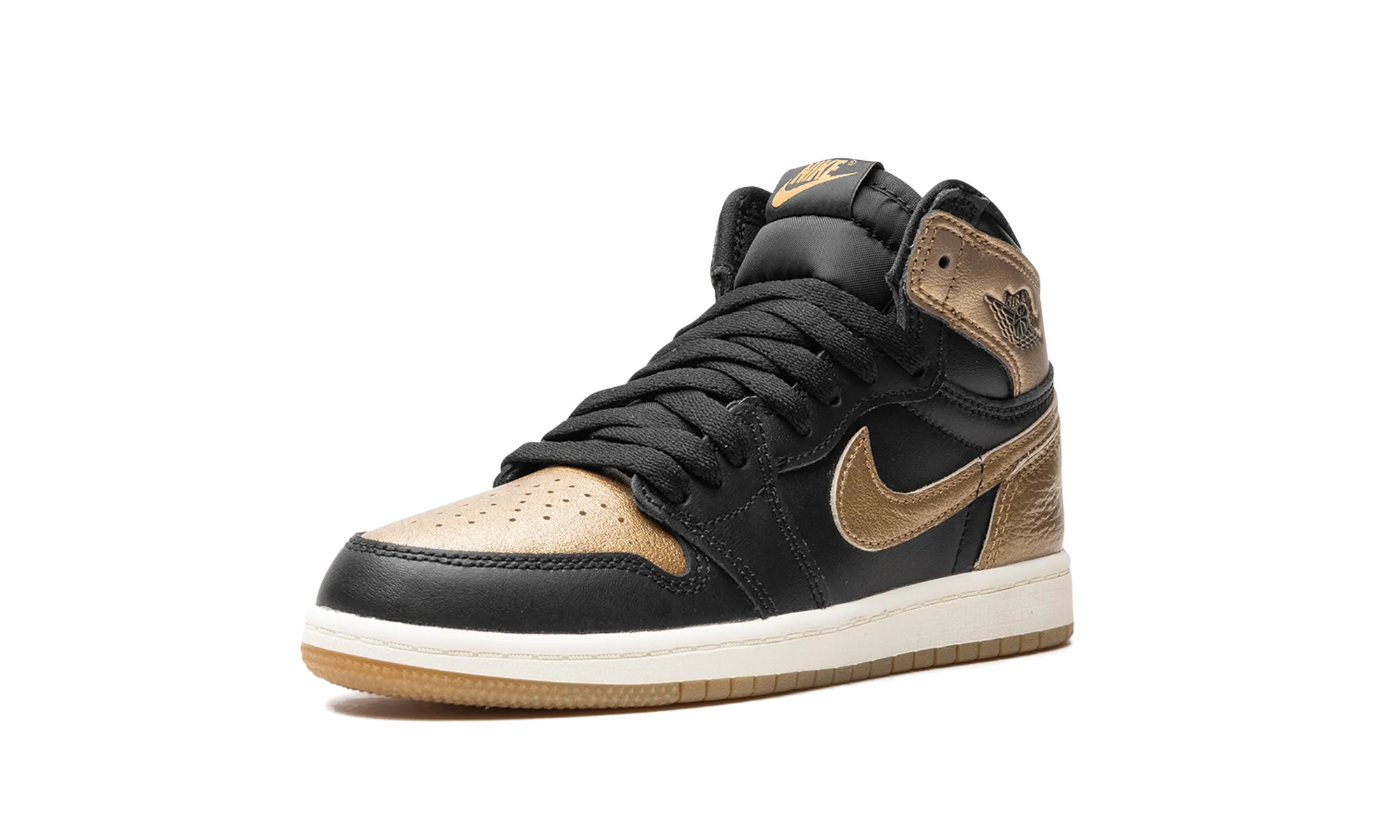 Air Jordan 1 PS "Black Metallic Gold" Smooth Texture