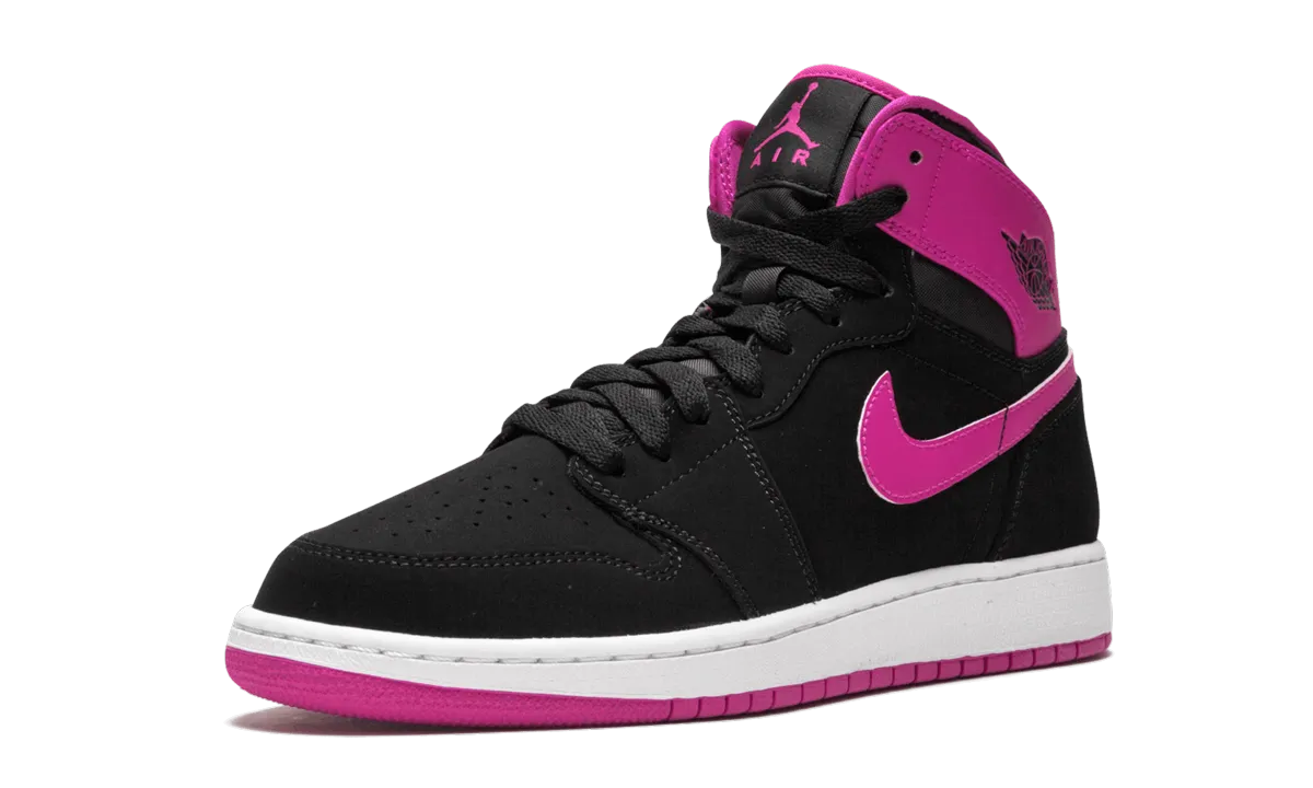 Travel Day Style Motion Air Jordan 1 Retro High OG GS "Black / Vivid Pink"