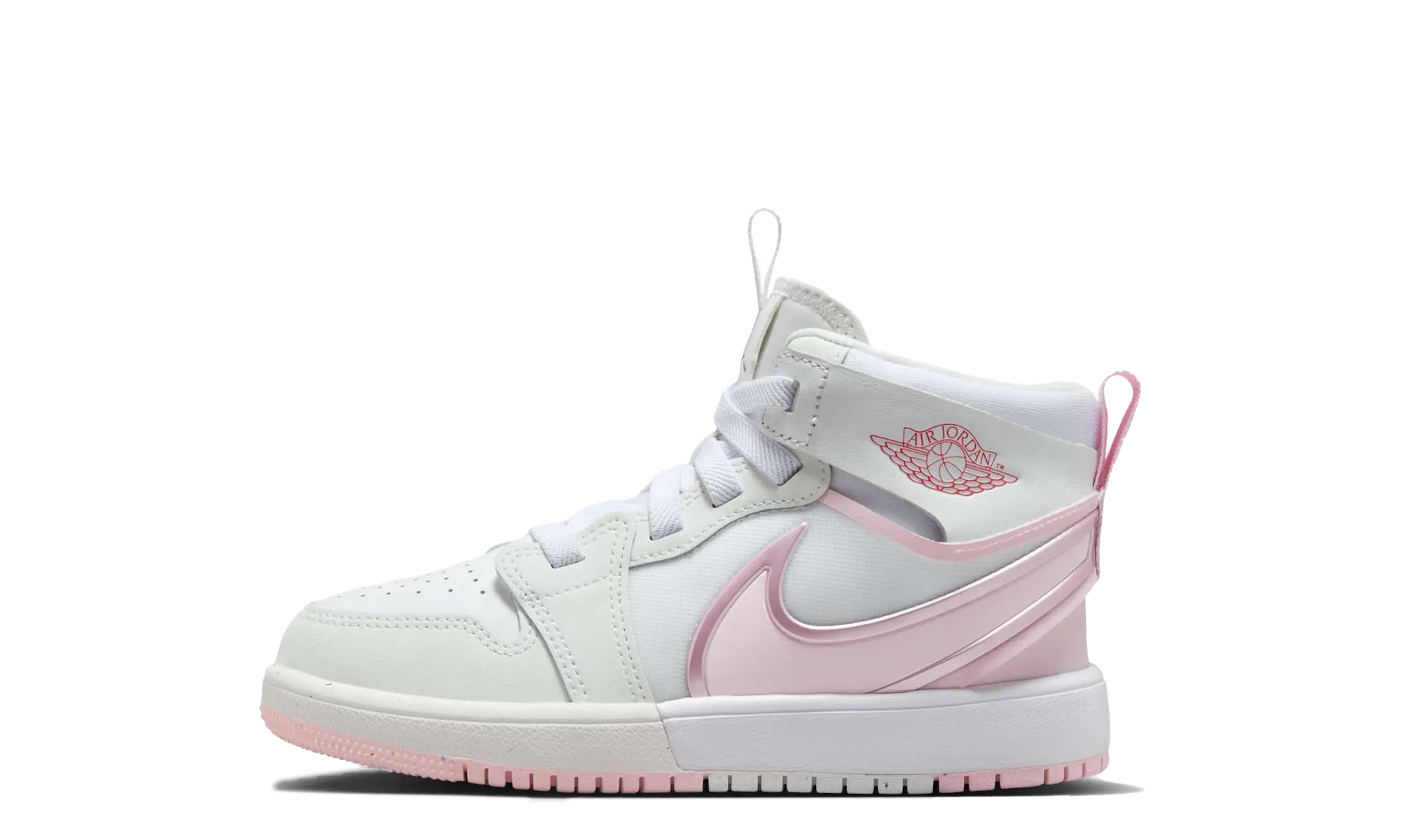 Dynamic Flex Zones Lace Up Design Air Jordan 1 Retro Mid RM PS "White Fire Red Pink Foam"