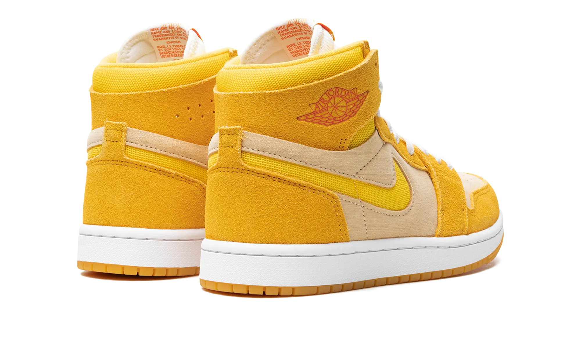 Air Jordan 1 Zoom Air CMFT 2 WMNS "Yellow Ochre/Tour Yellow-Pale Vanilla-Safety" Double Stitched Seams