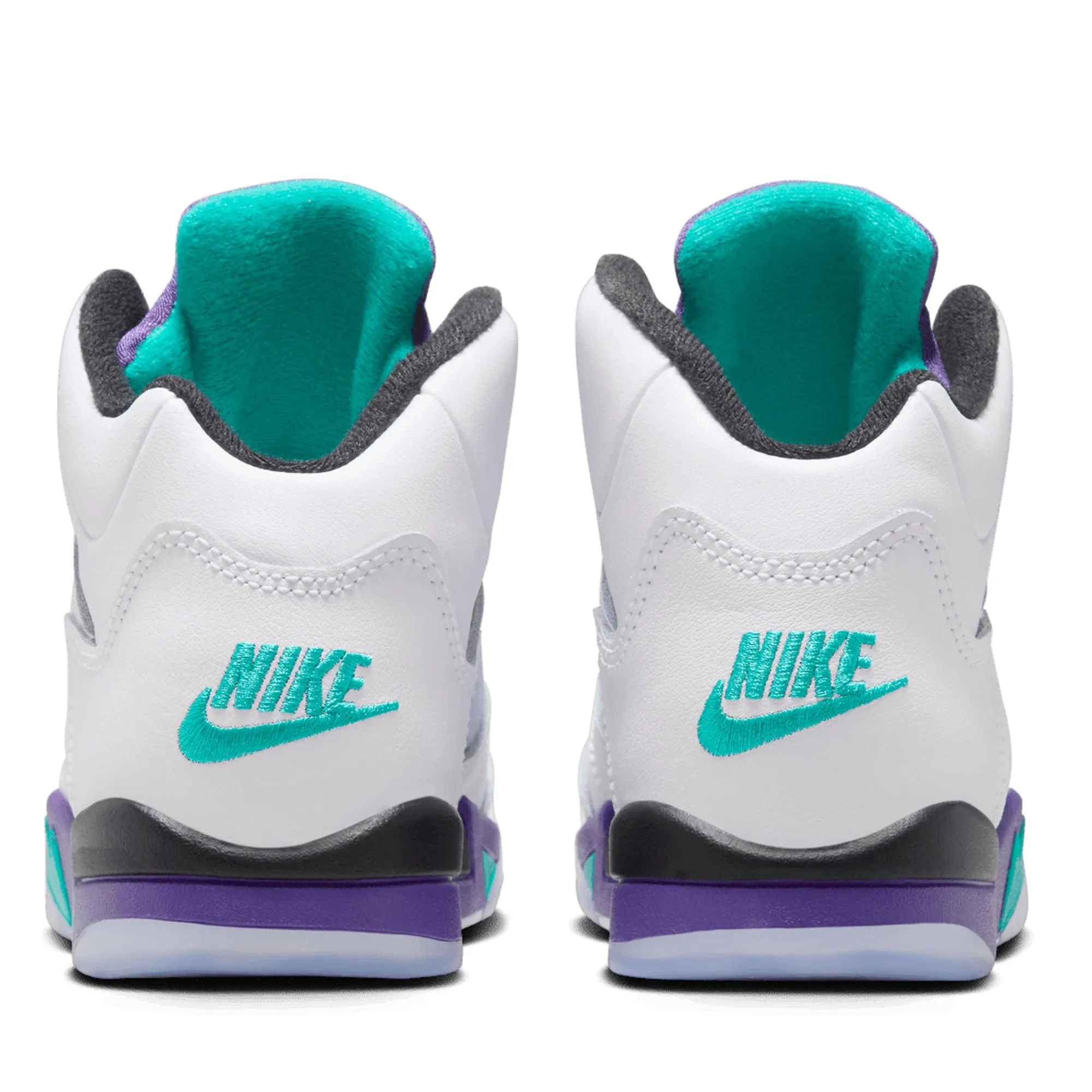 Air Jordan 5 Retro OG 'Grape' (PS) - White/New Emerald Adjustable lacing