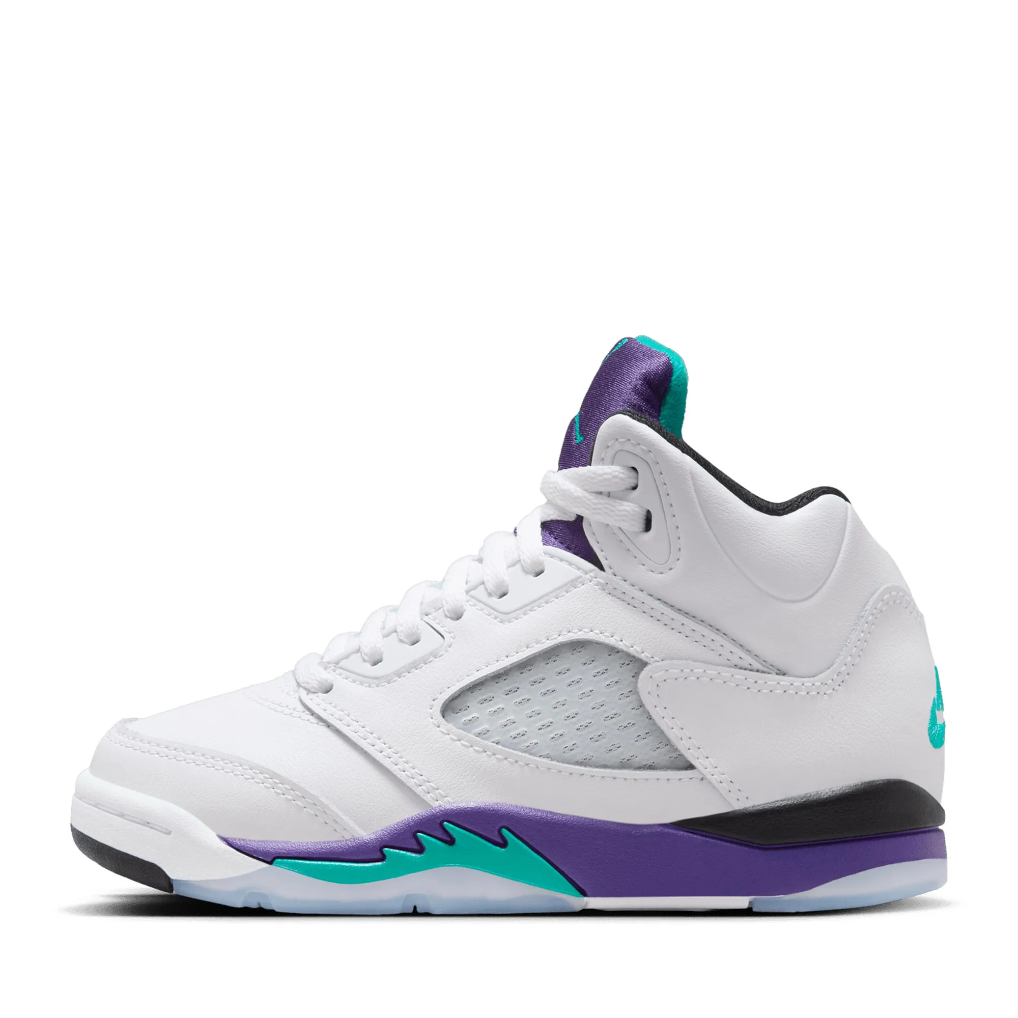 Zip Up Enhanced Ankle Support Air Jordan 5 Retro OG 'Grape' (PS) - White/New Emerald