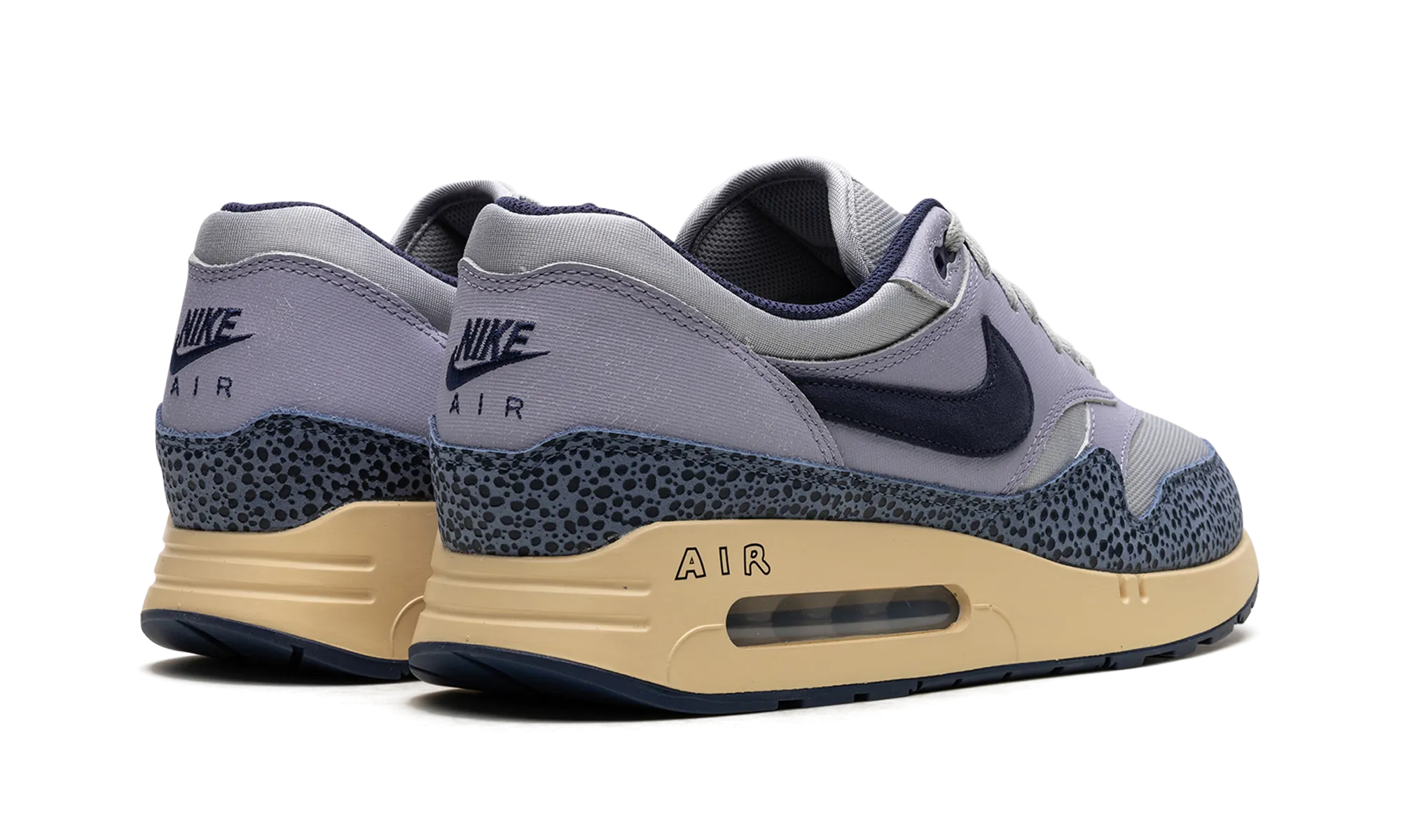 Air Max 1 '86 "Blue Safari" social running shoe appeal running in a neighborhood
