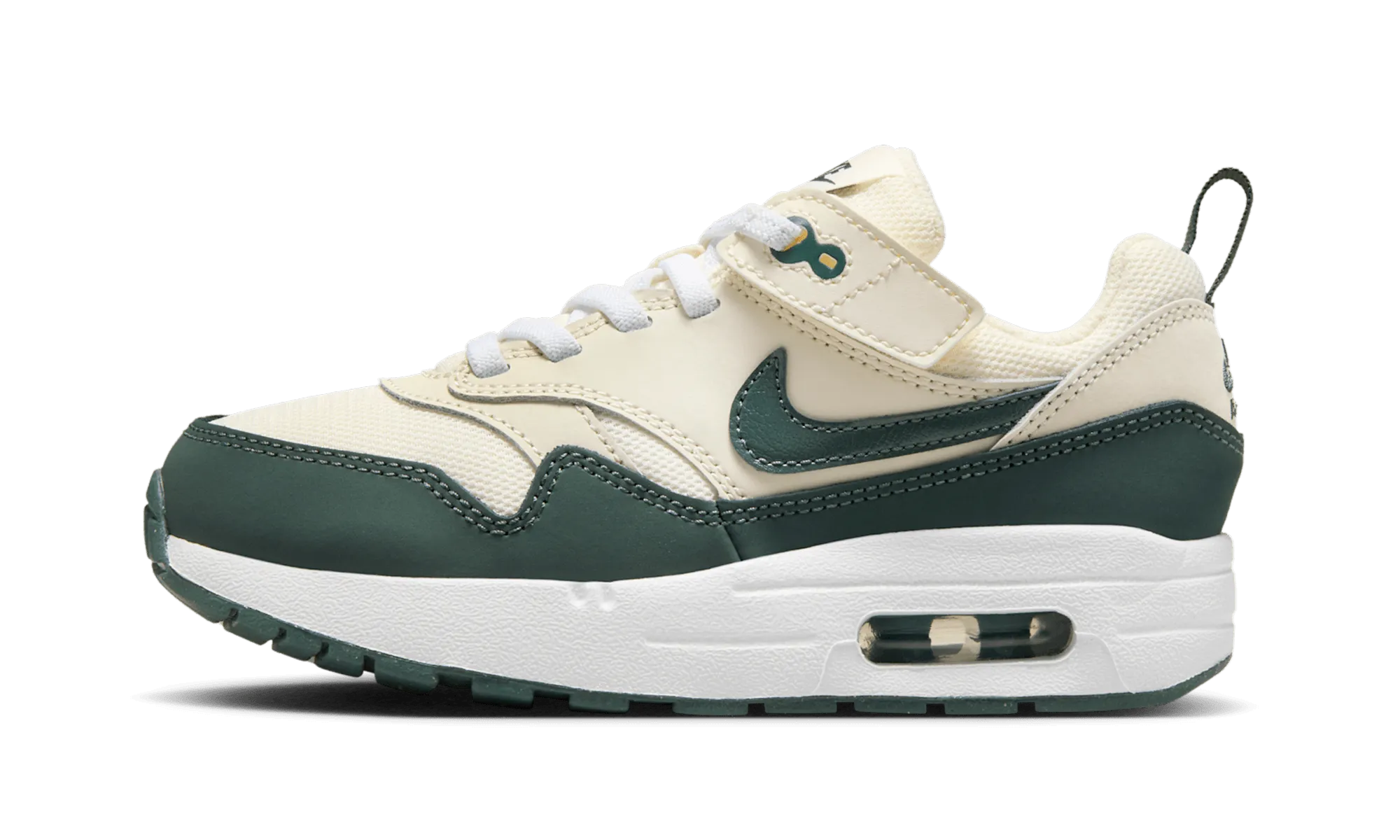 Air Max 1 EasyOn PS "Pale Ivory White Bicoastal Vintage Green" wellness mesh materials