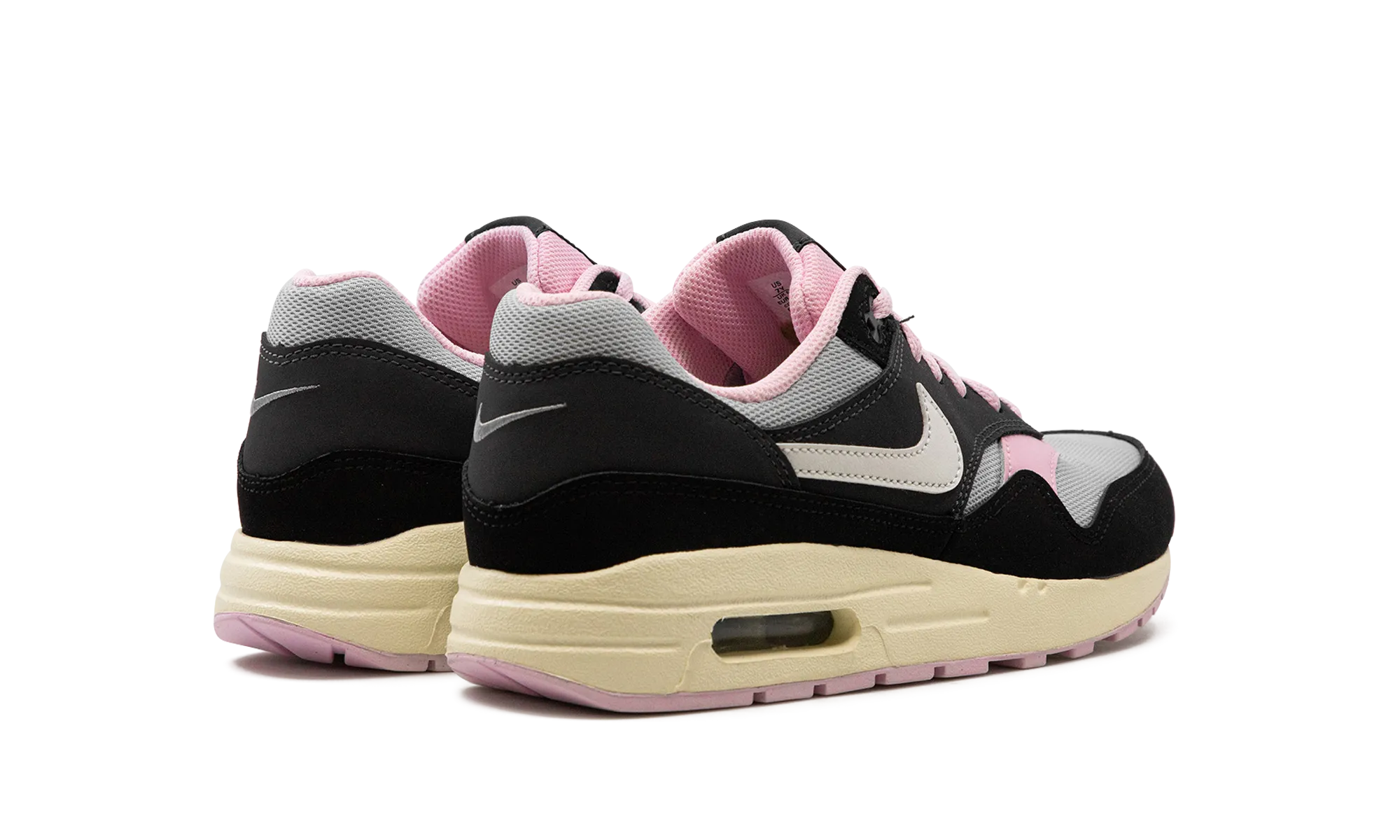 Air Max 1 GS "Black Anthracite Pink Foam" asphalt running shoes wide shoes