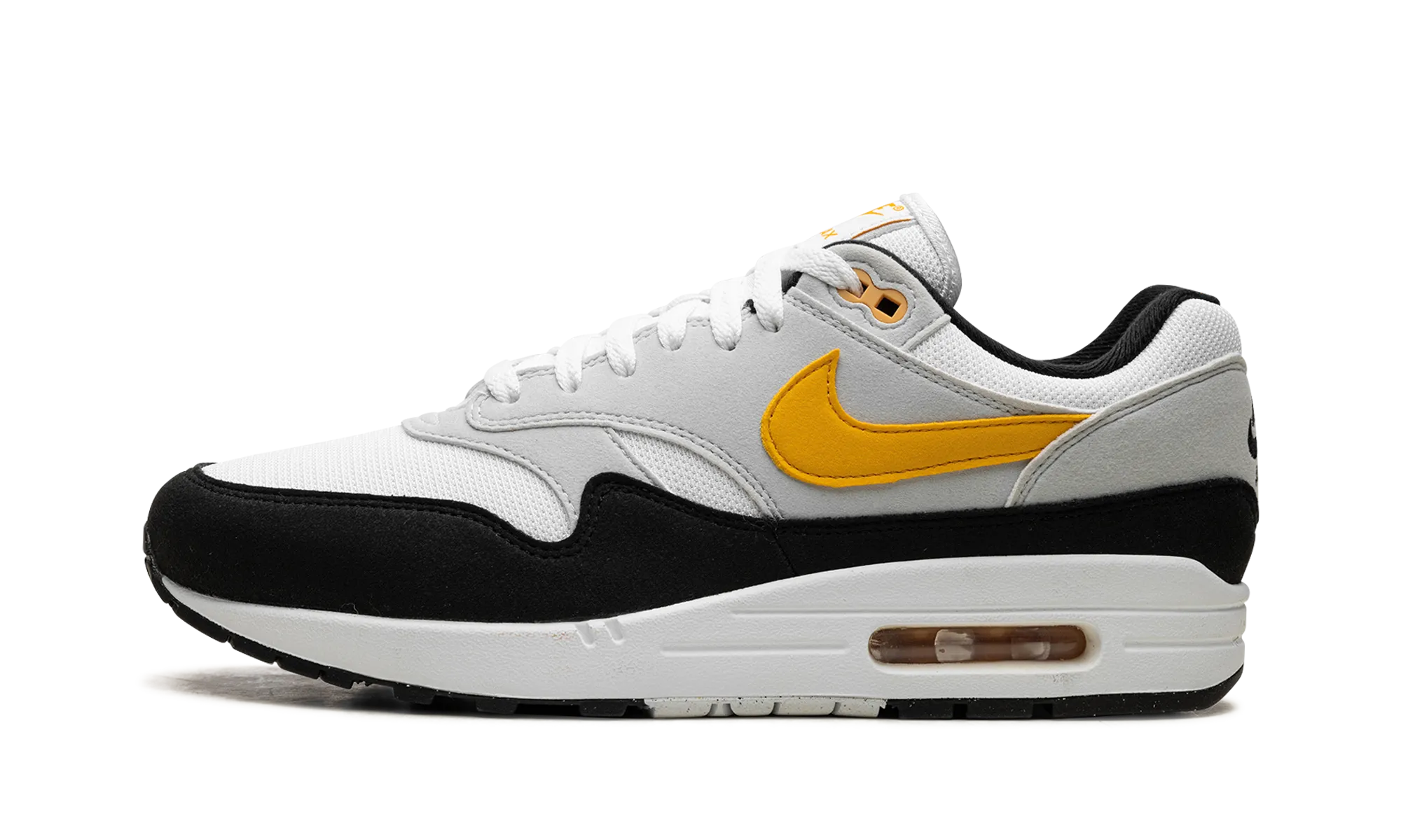 Air Max 1 "White / University Gold / Black" stain - resistant shoe feature