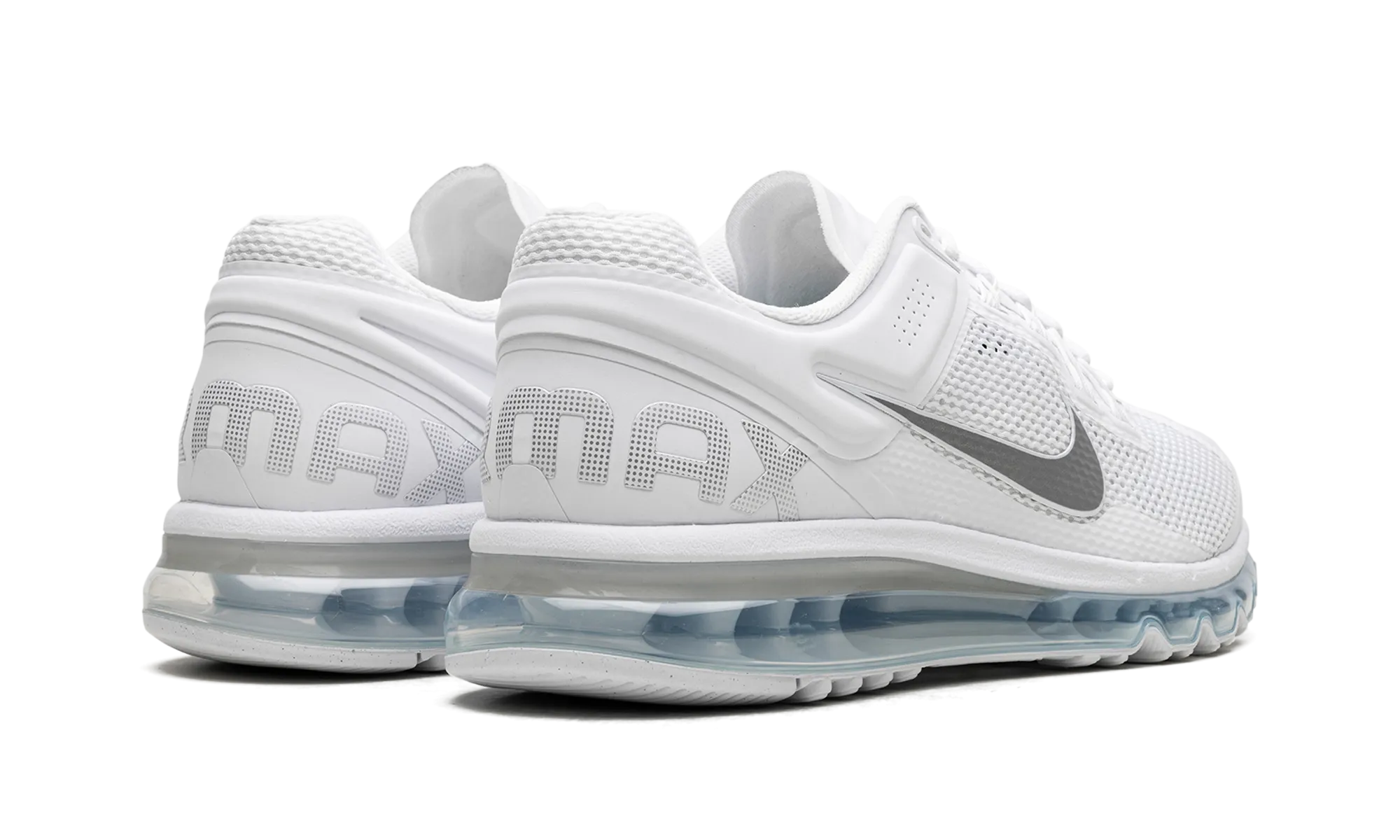 Air Max 2013 "White / Silver" running in a roundabout area shoes