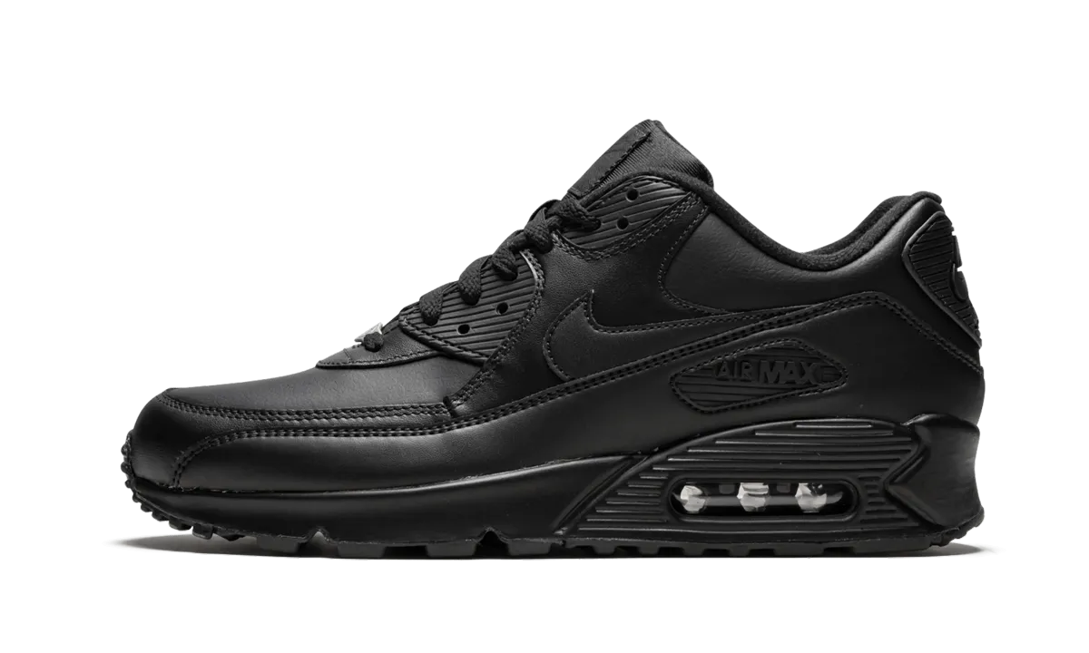 Running Grip Air Max 90 Leather "Triple Black"