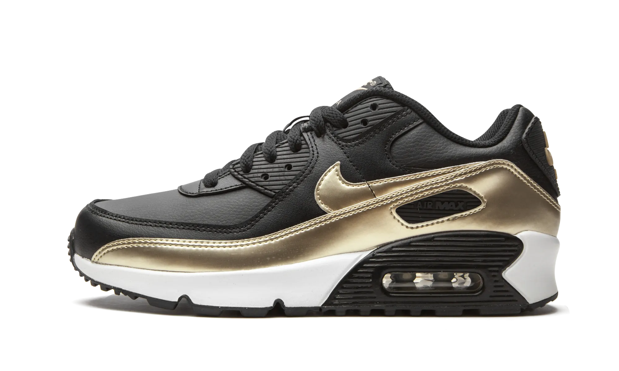 Air Max 90 LTR GS "Black / Metallic Gold" Unique all - terrain shoes