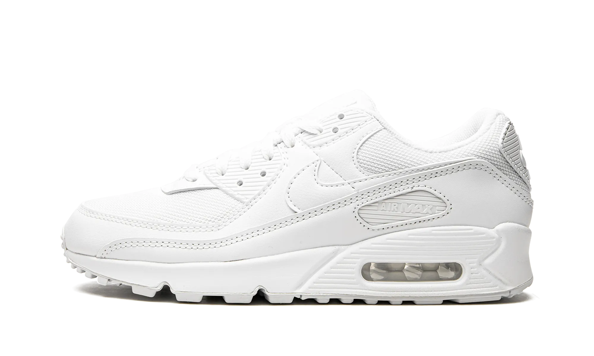 AIR MAX 90 MNS WMNS "Triple White" contoured insole shoes running with a Velcro closure