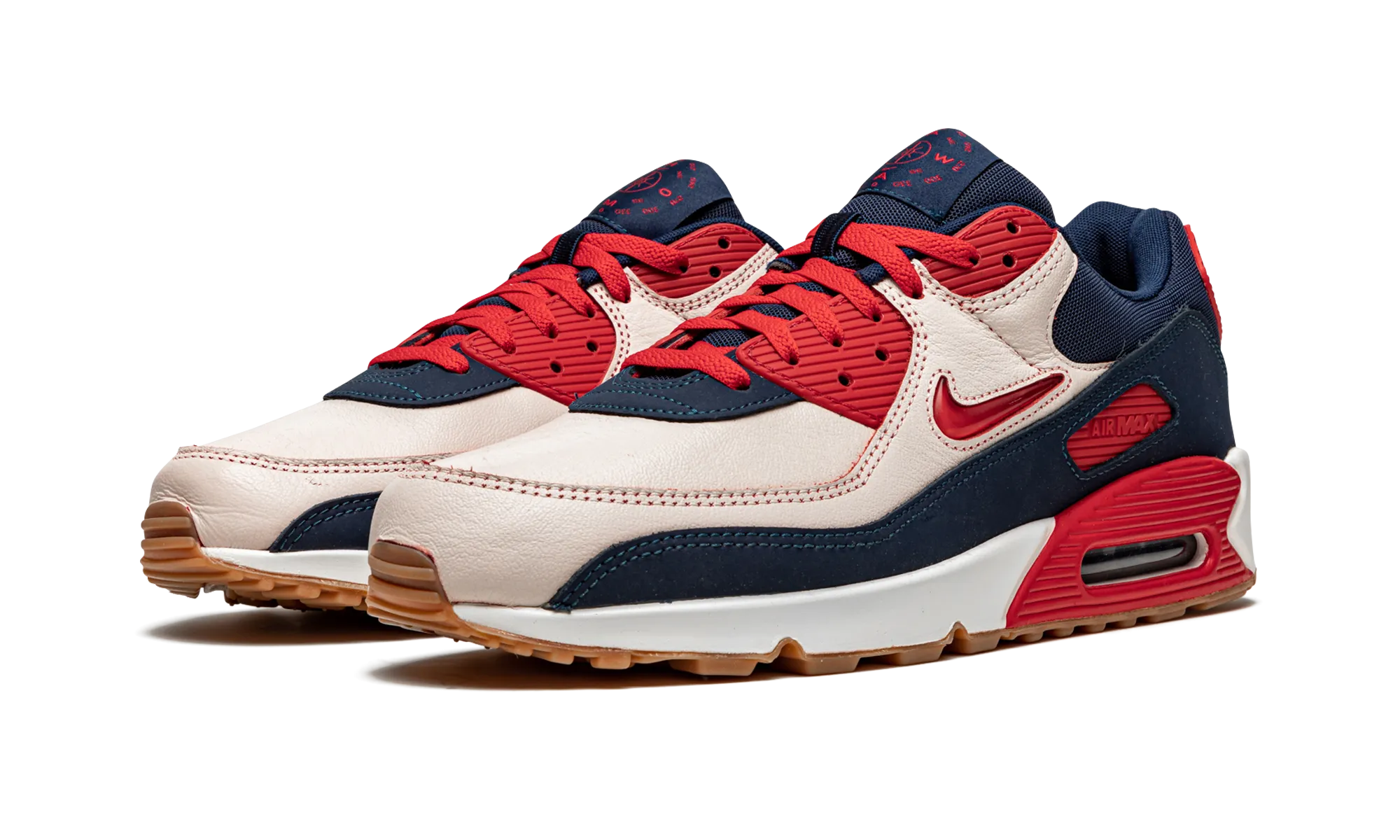 kids' size intermediates Air Max 90 PRM "Home & Away Red"