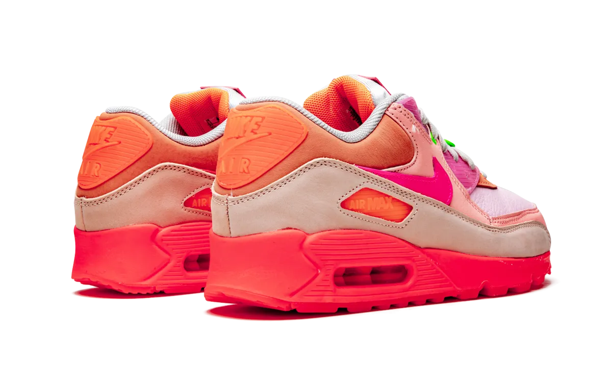 ergonomic AIR MAX 90 PRM WMNS "Platinum Crimson/Bright Purple"