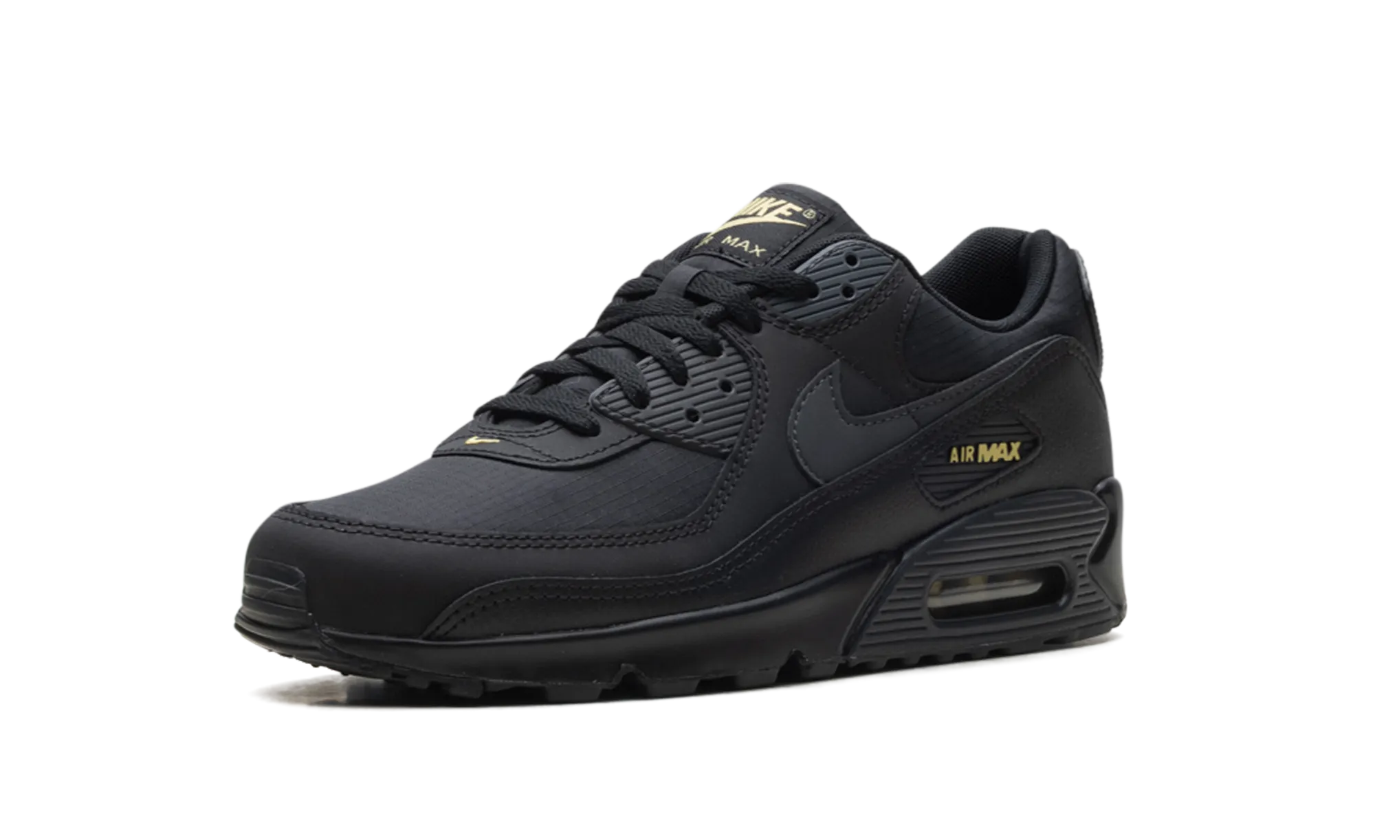 High Top Style running in a temperate area Air Max 90 "Black Buff Gold"