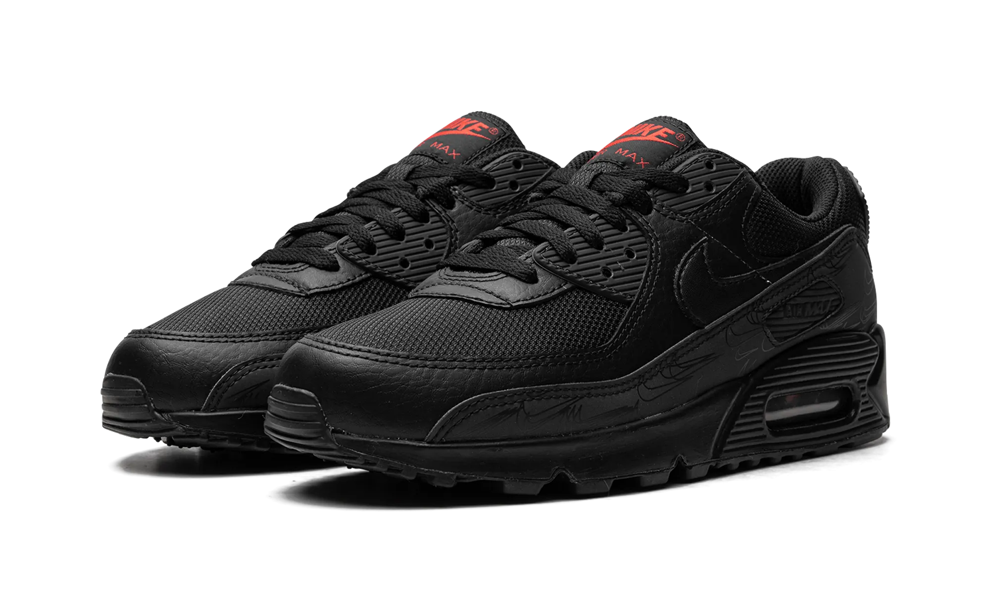 Air Max 90 "Black Reflective" slim fit daily use running shoes