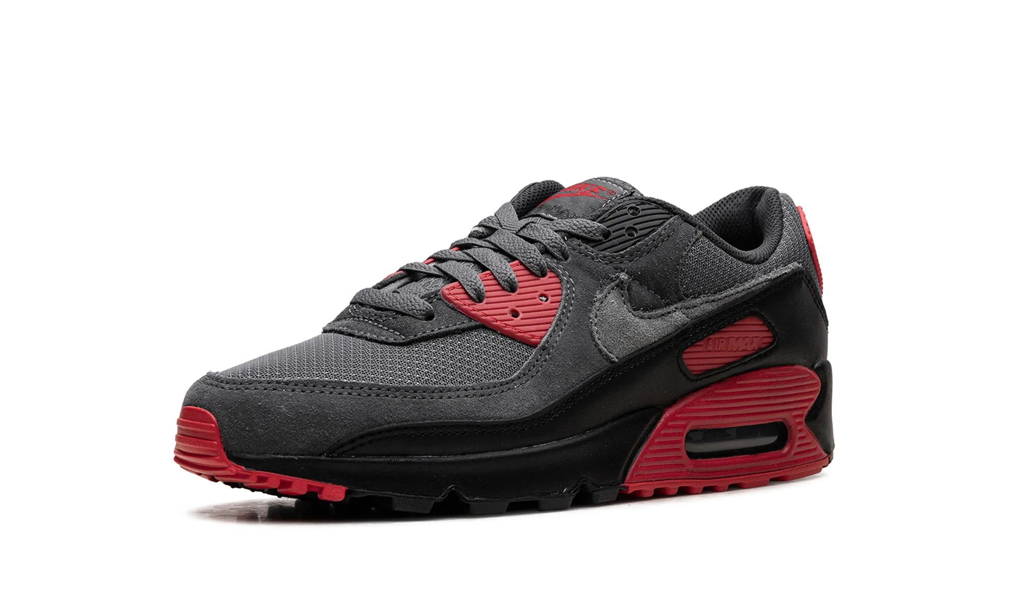 running in public tracks shoes Air Max 90 "Smoke Grey Fire Red"