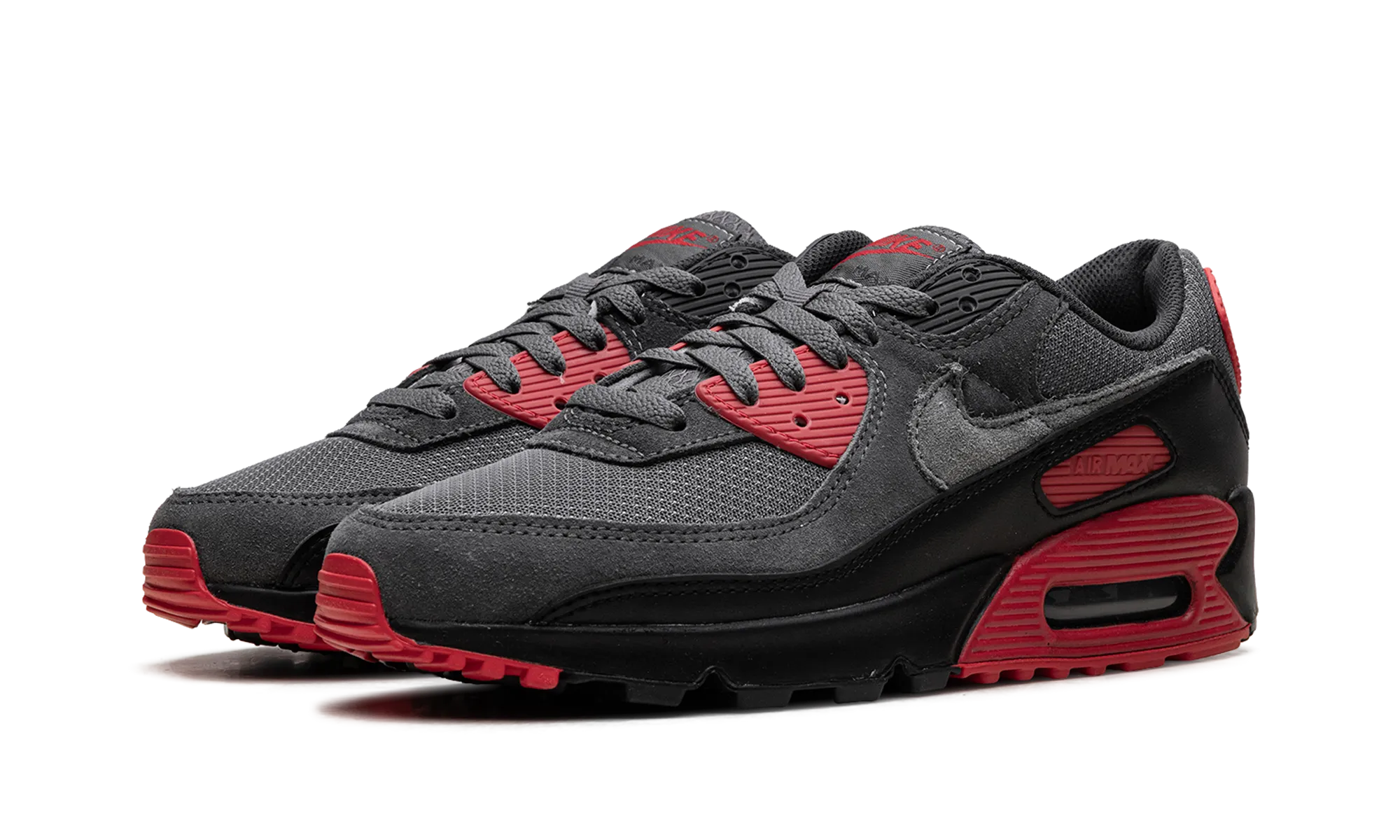 Air Max 90 "Smoke Grey Fire Red" group running shoes