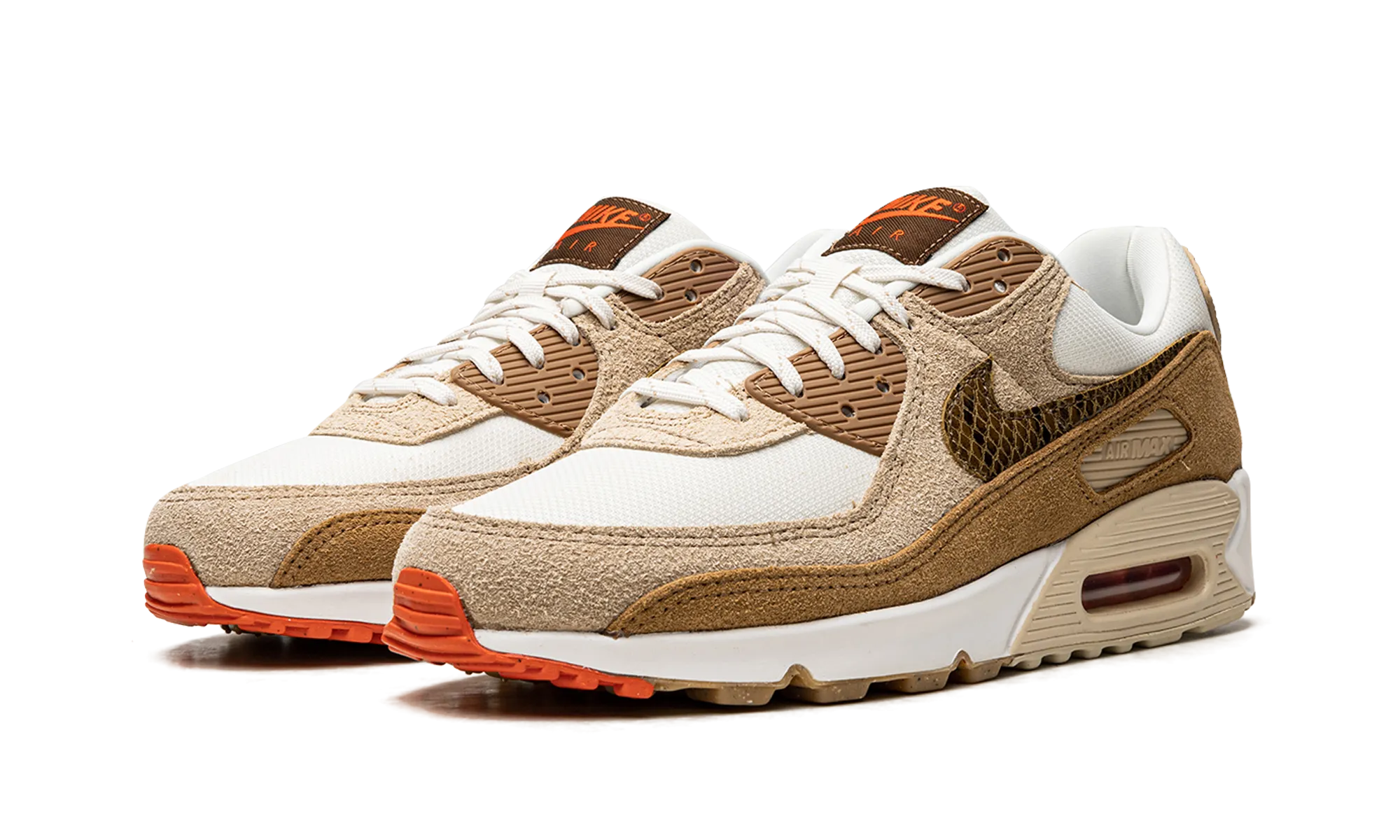 stretchy - material shoes volleyball - compatible running shoes AIR MAX 90 WMNS "Pale Ivory Snakeskin Swoosh"
