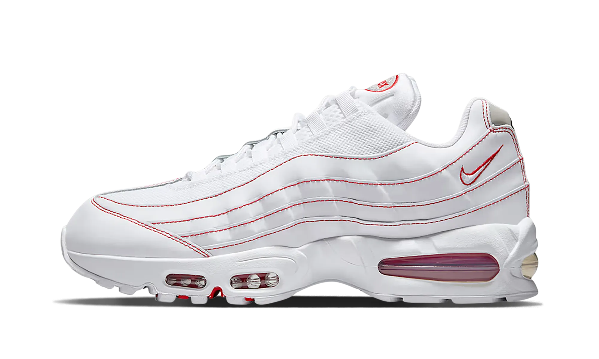 Air Max 95 OG "Big Bubble White University Red" asphalt running wear running for health improvement