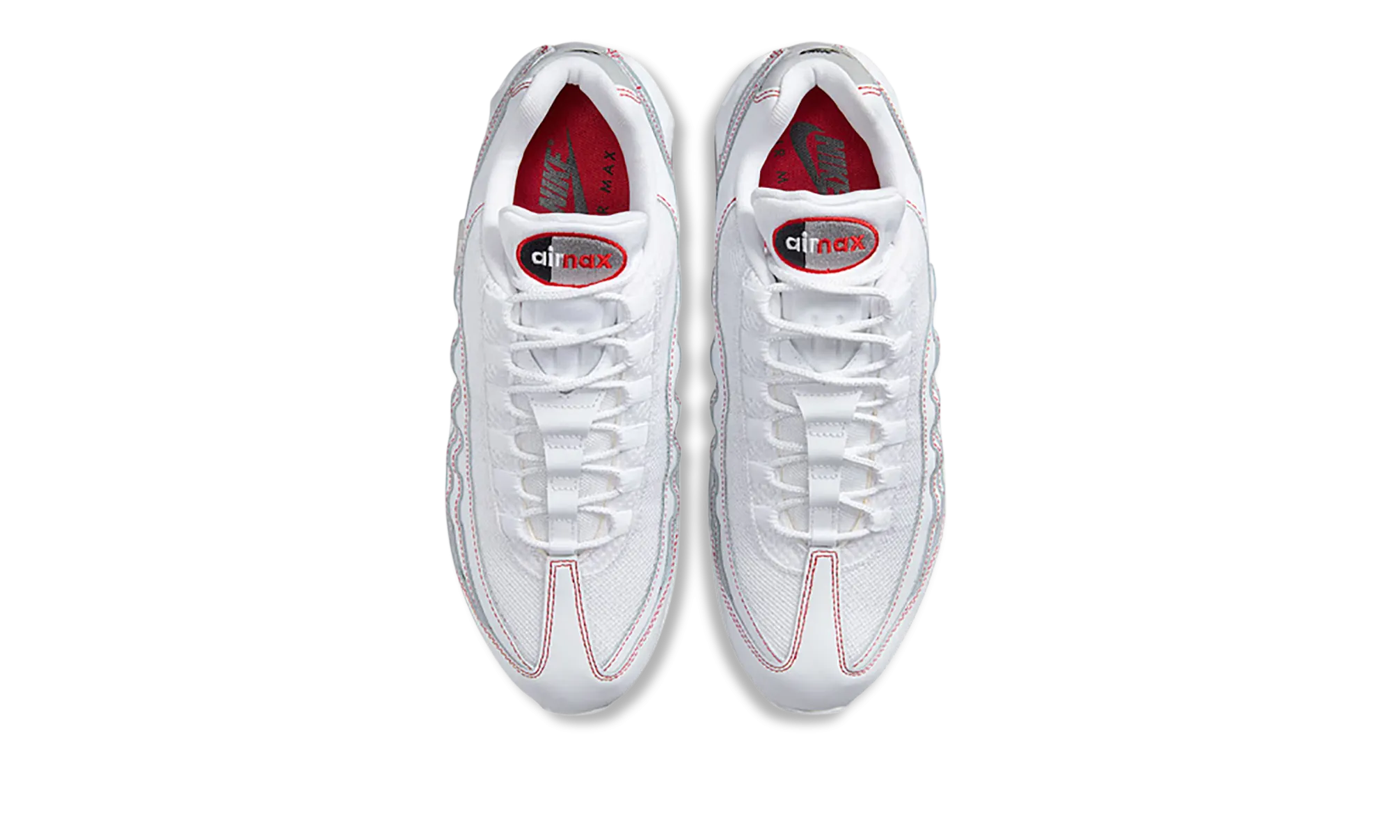 Air Max 95 OG "Big Bubble White University Red" Abrasion - resistant