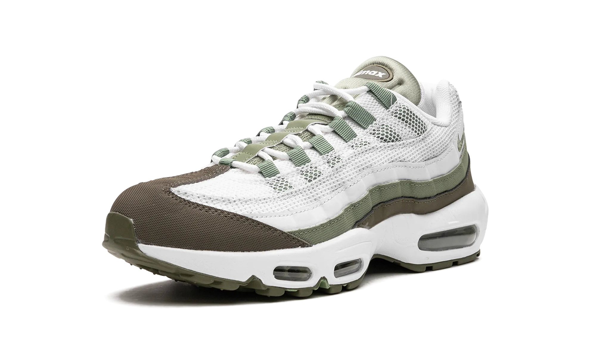 leather upper shoes mesh construction shoes Air Max 95 "Oil Green"