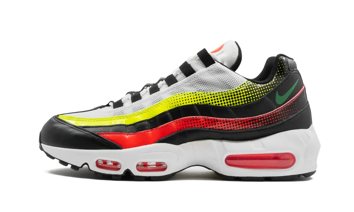 Air Max 95 SE "SOLAR RED" running in a monorail station area shoes carbon - fiber running shoes