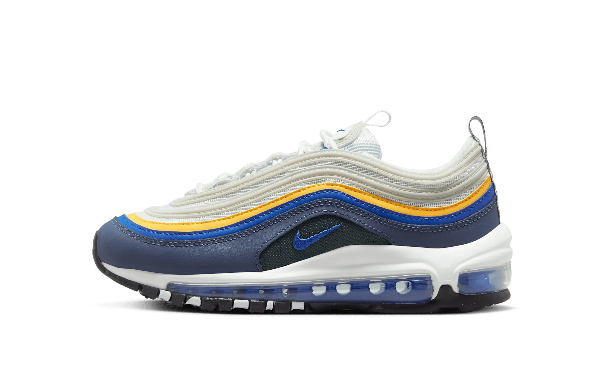 Air Max 97 GS "White-Blue-Laser Orange" industry - standard check - design shoes
