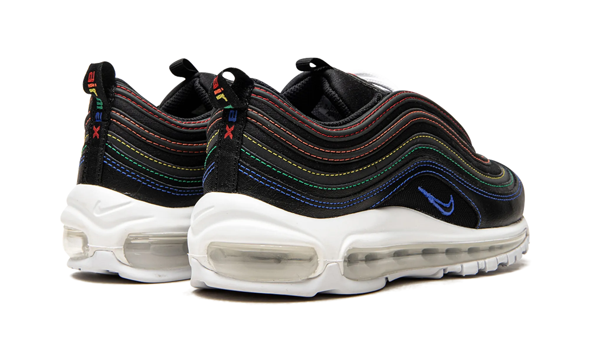 stiff material shoe matter StretchMesh AIR MAX 97 MNS WMNS "Rainbow Stitcthing"