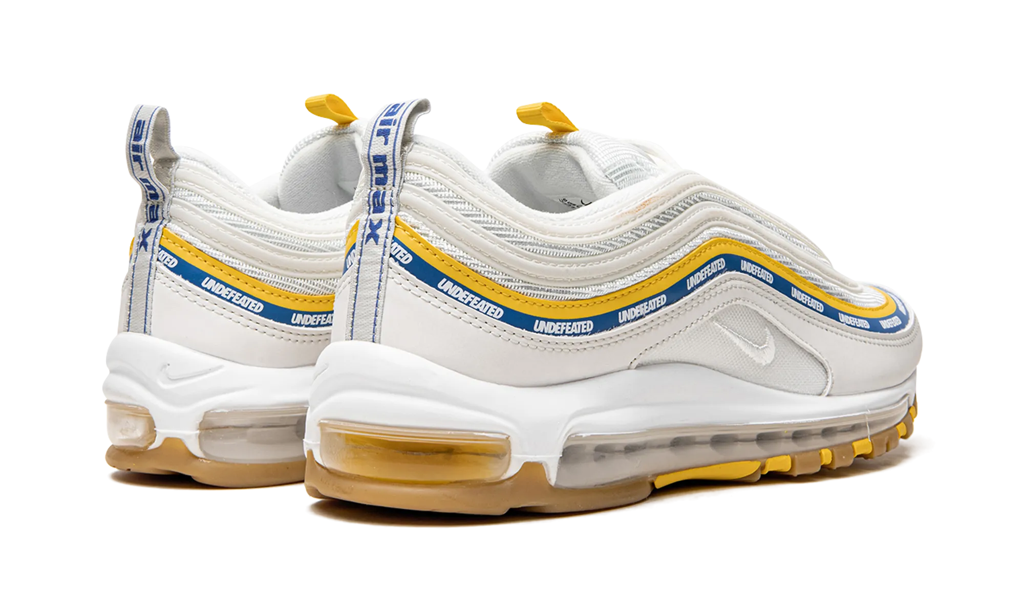 Air Max 97 "Undefeated - UCLA" running in a suburban area shoes jogging footwear