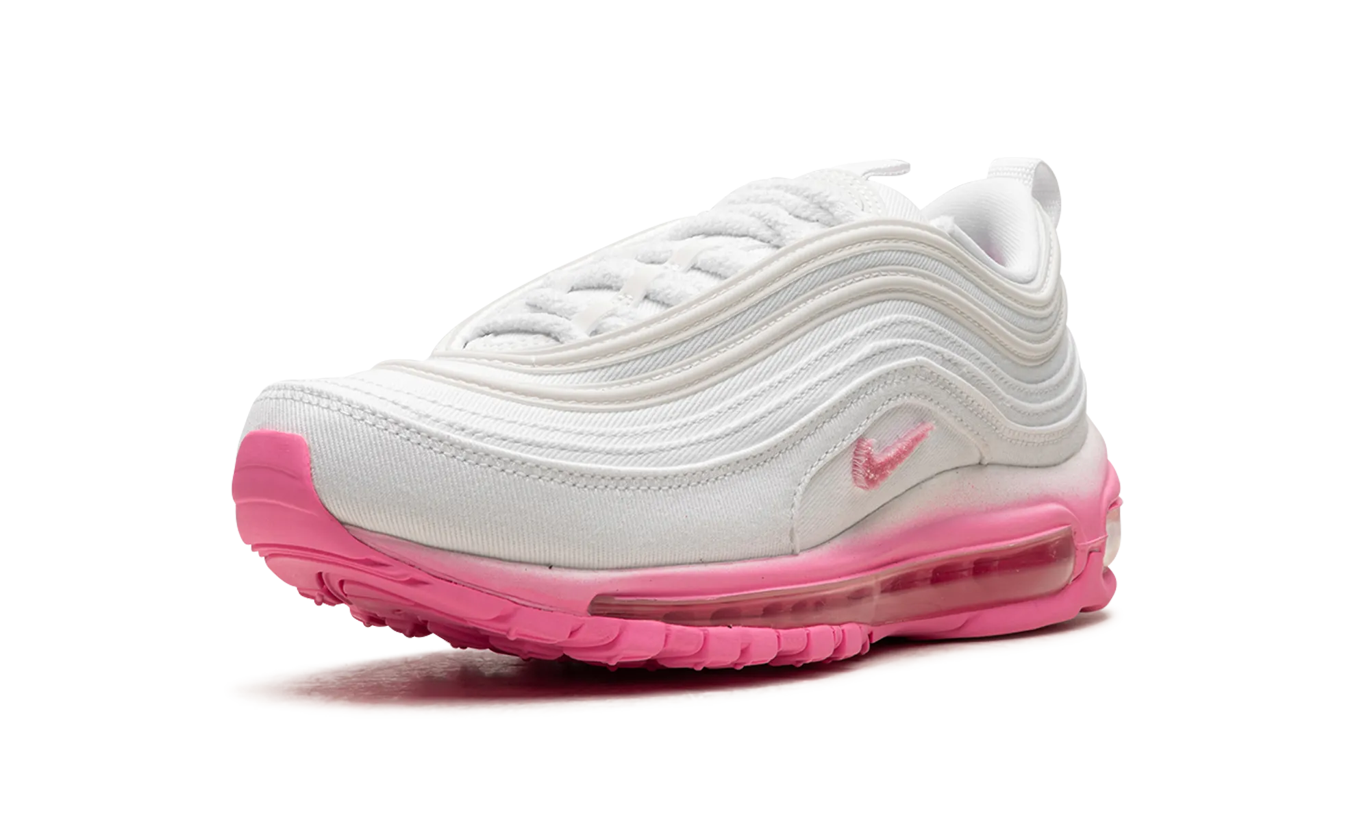 coastal - climate shoes shock - absorbing rubber sole shoes AIR MAX 97 WMNS "White Canvas / Pink Chenille"
