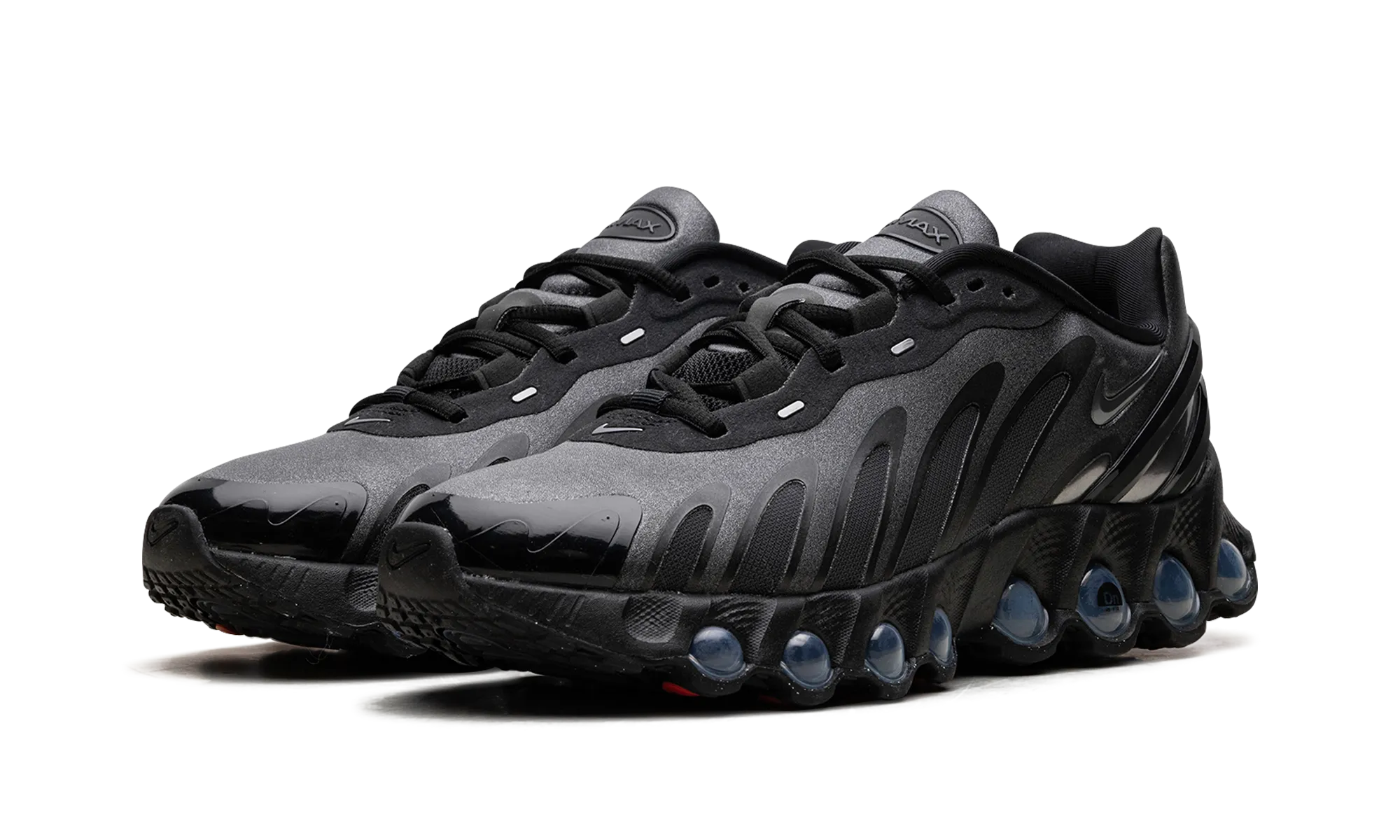 running with a wide toe box high - performance - feature shoes Air Max Dn8 WMNS "Black Metallic Dark Grey"
