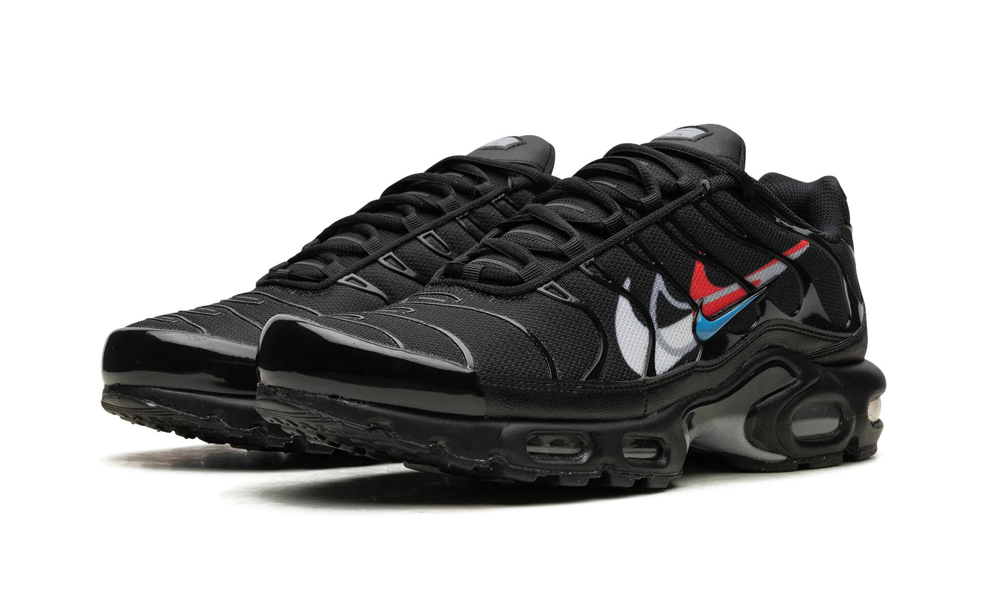 advanced running shoes Air Max Plus "Multi Swoosh Black Bright Crimson"