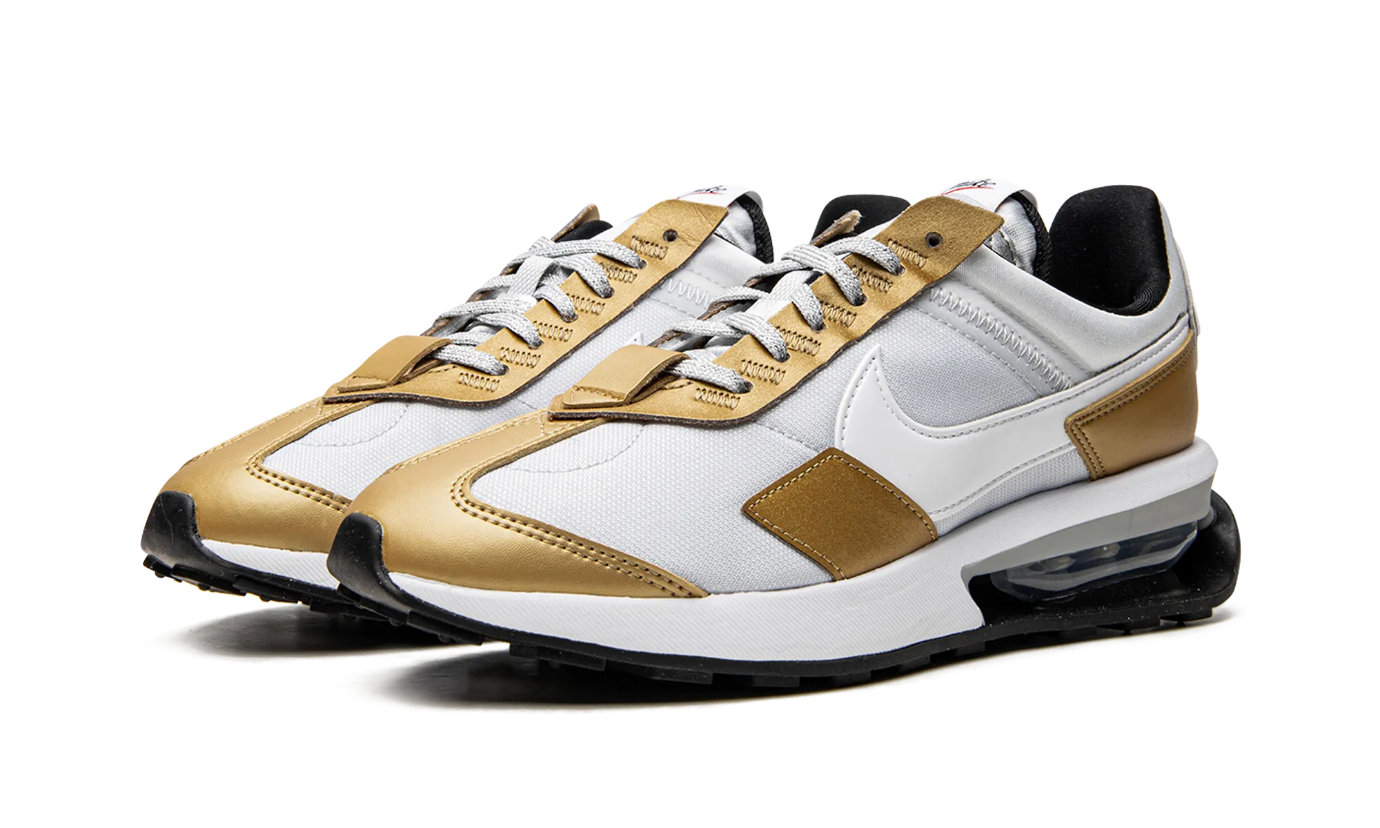 relay race running option heel - support - mechanism shoes AIR MAX PRE DAY SE MNS WMNS "Pure Platinum / Metallic Gold"
