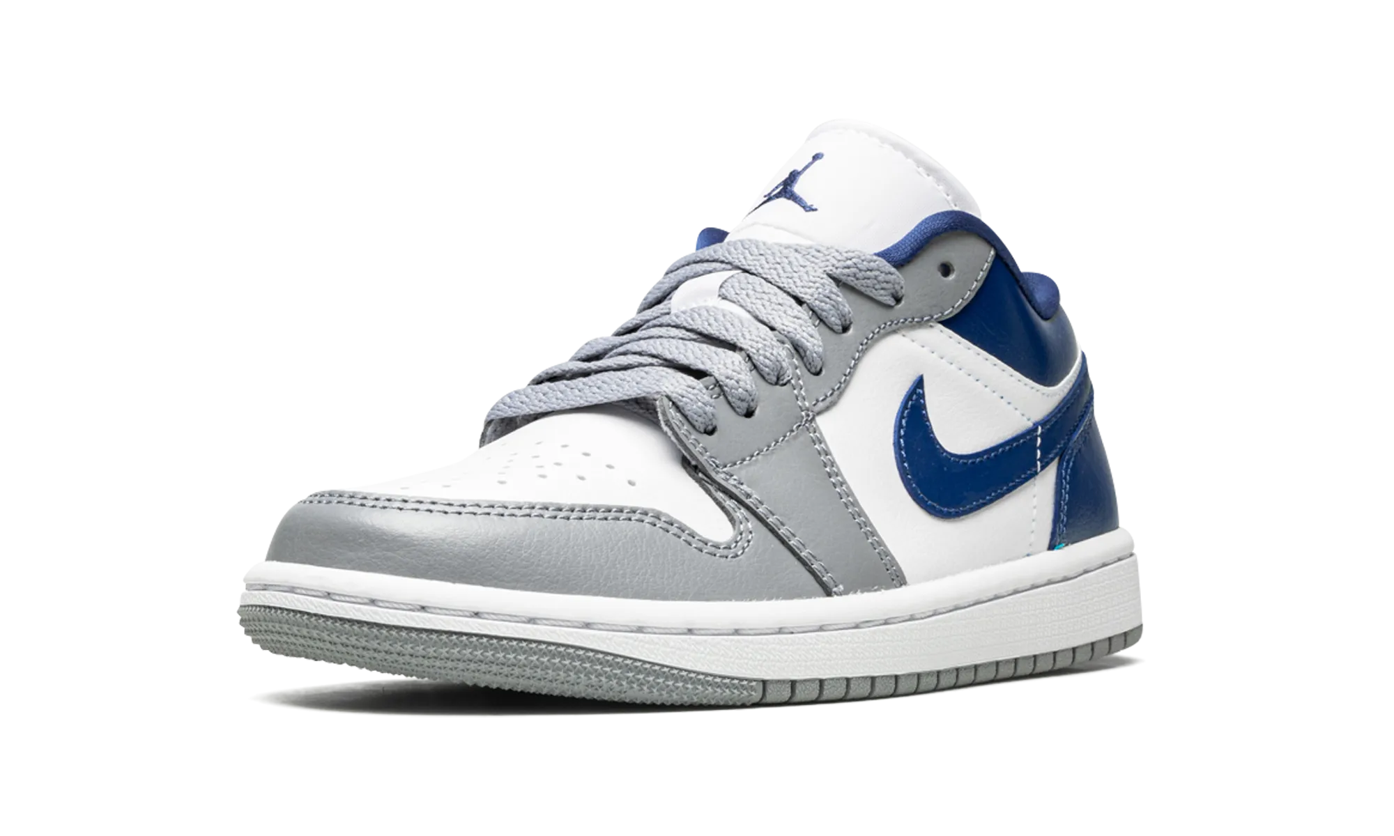 Air Jordan 1 Low WMNS "Stealth / French Blue" Cross Motion Classic Form
