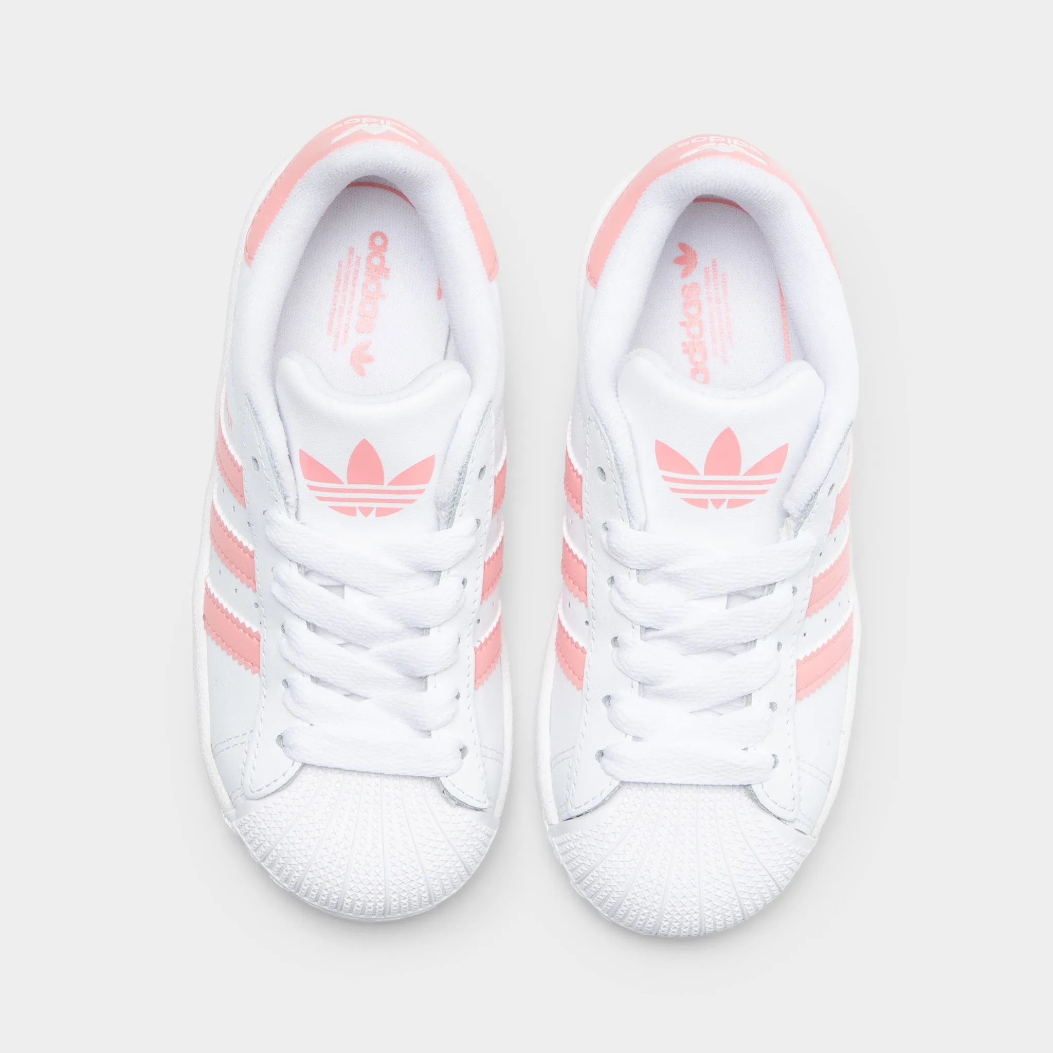 adidas Children's Superstar II White / Semi Pink Spark Tension Free Lacing