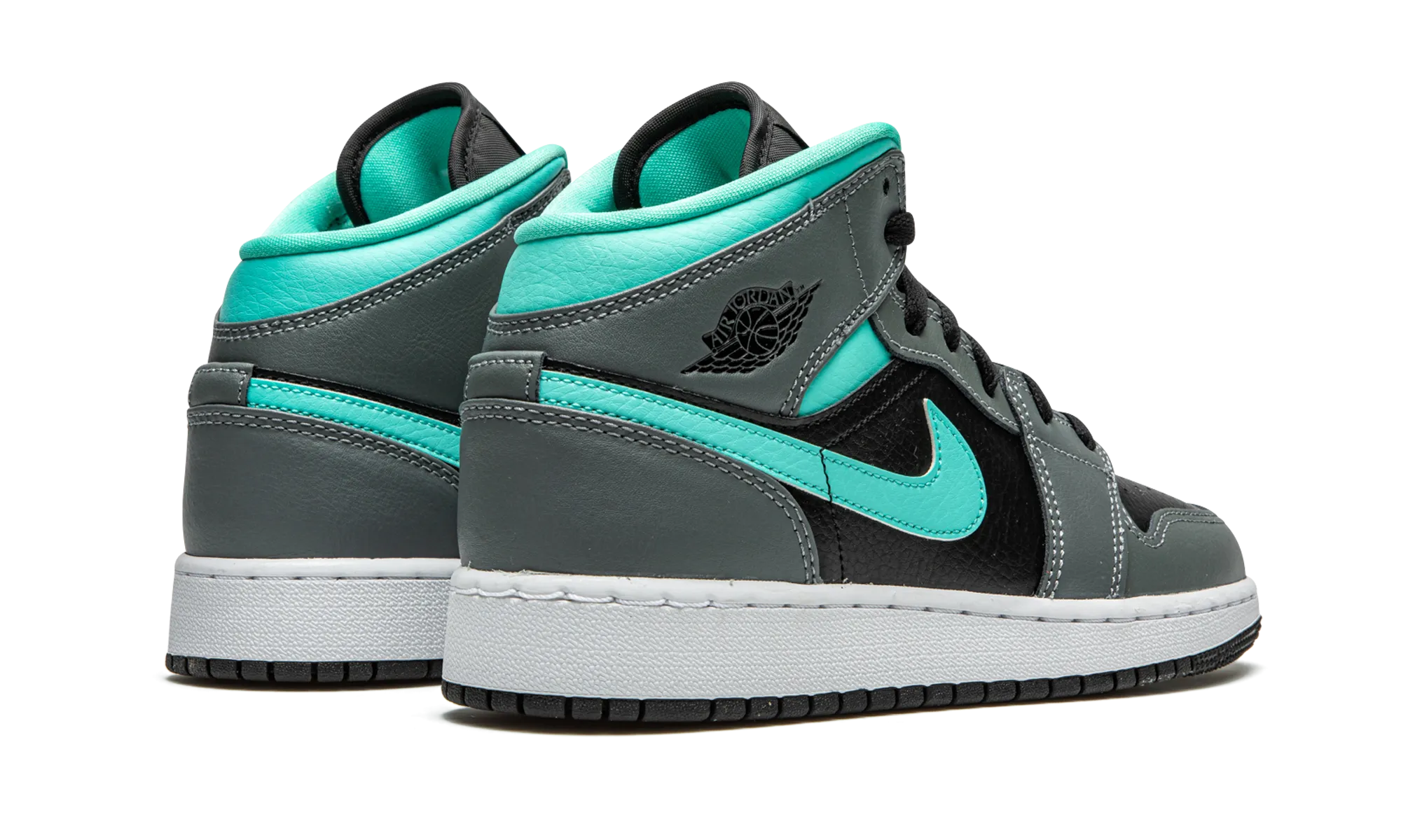 Air Jordan 1 Mid GS "Grey / Aqua" Cushion Heel Vibe Street