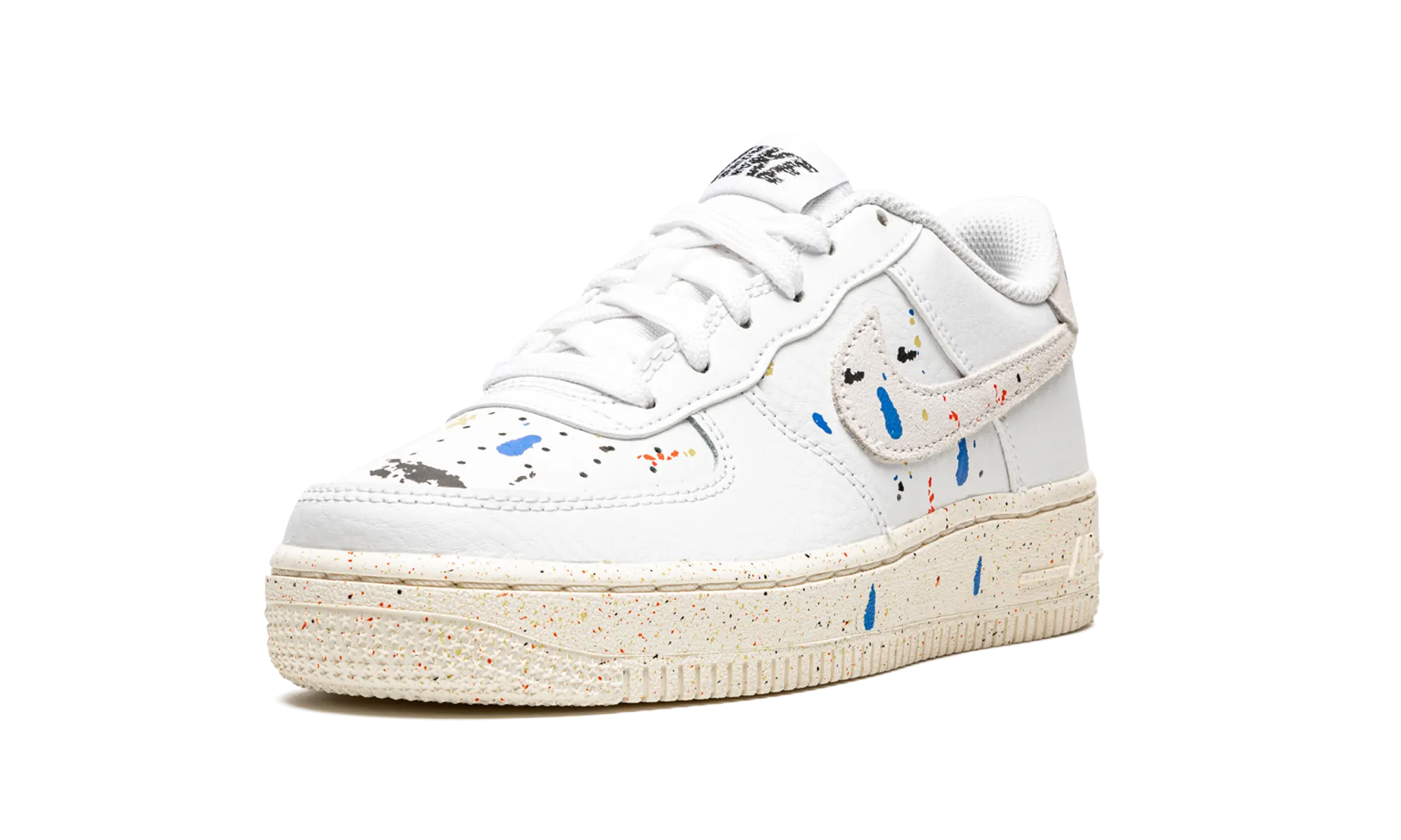 Lace Up Air Force 1 LV8 3 GS "Paint Splatter - White"
