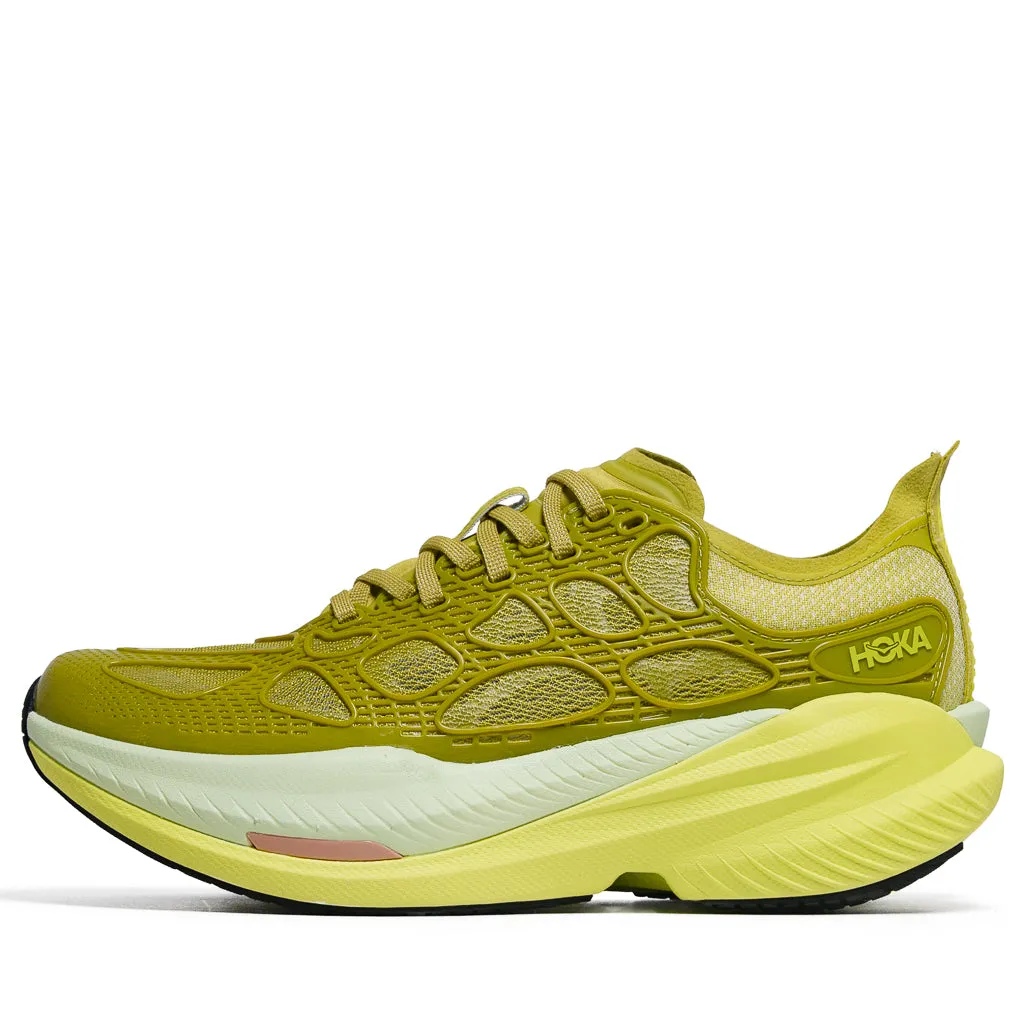 Hoka Mach X Caged - Pea Green/Hoka Citrus High Ankle