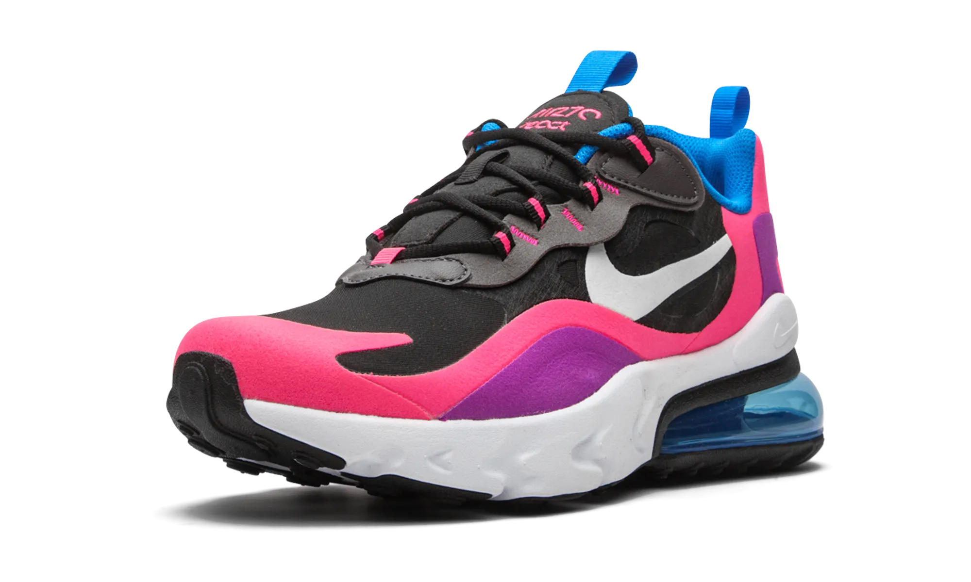 trail running shoe parts Pressure Relief Air Max 270 React GS "Hyper Pink / Vivid Purple"