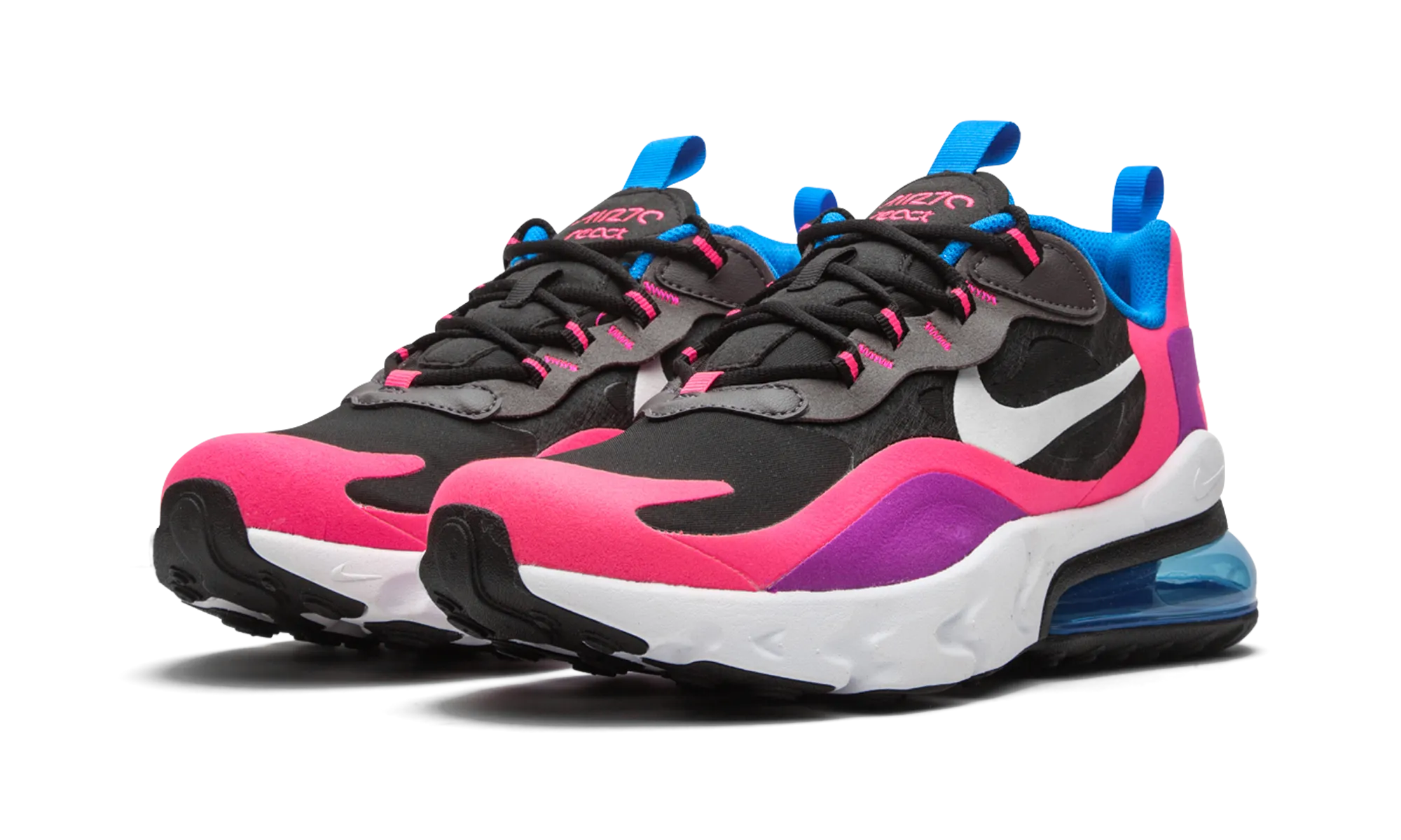 Long Wear Comfort Air Max 270 React GS "Hyper Pink / Vivid Purple"