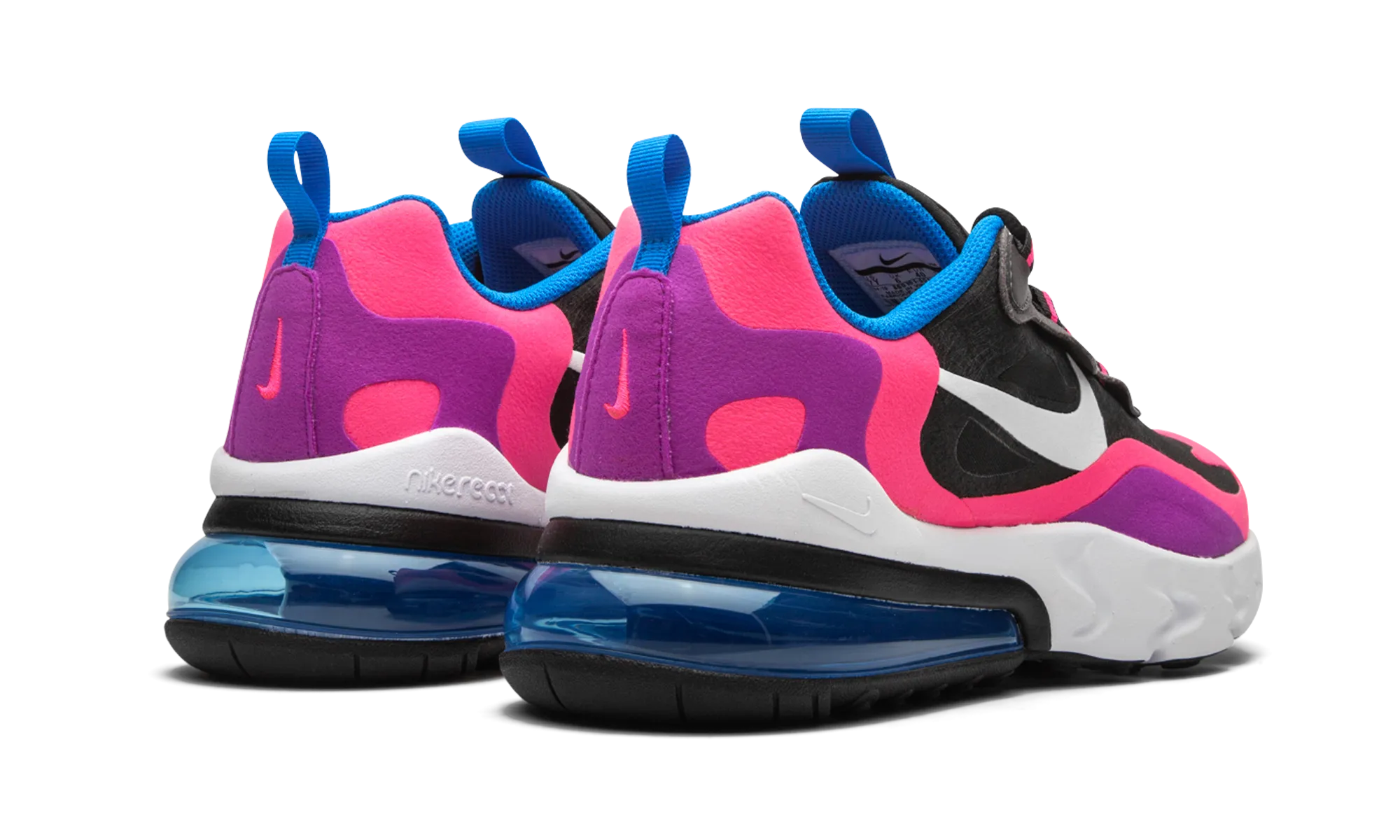 Air Max 270 React GS "Hyper Pink / Vivid Purple" Shock Absorbing Outsole Anti - Fungal