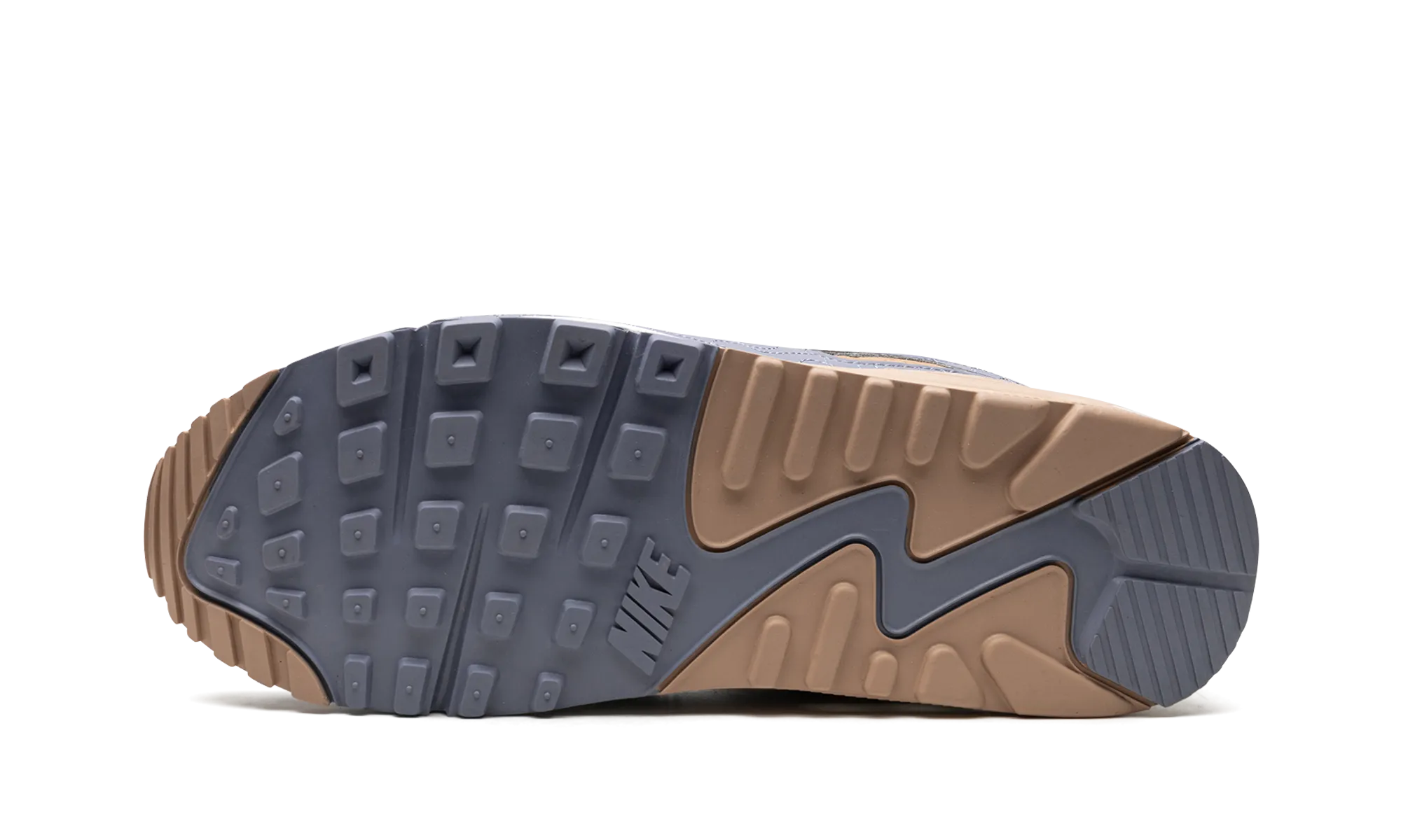 color - grey running in a frozen lake area shoes Air Max 90 "Moving Co."