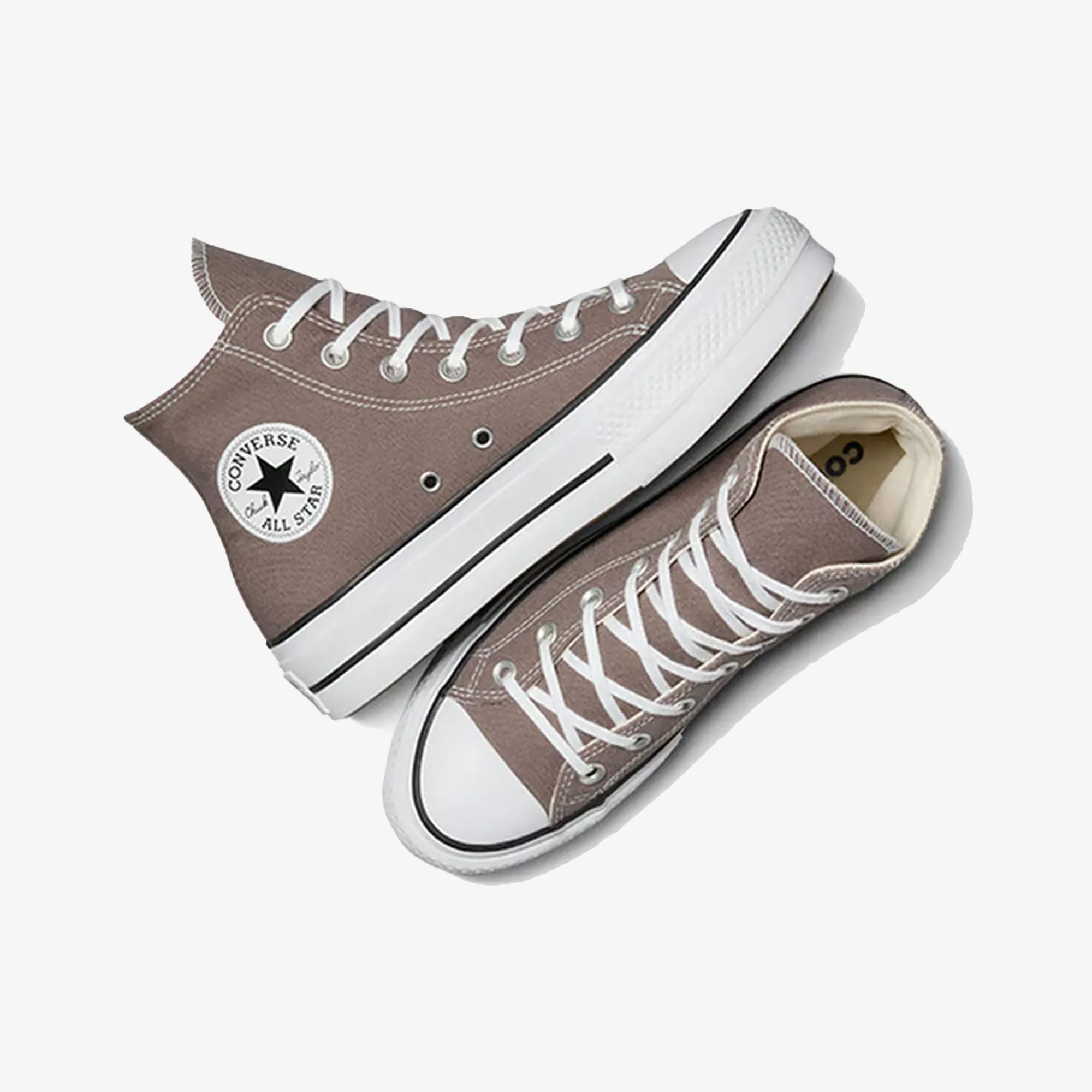 Fashion Essential Comfortable Foot Support Converse | CHUCK TAYLOR ALL STAR LIFT PLATFORM { PURE PUMICE/WHITE/BLACK