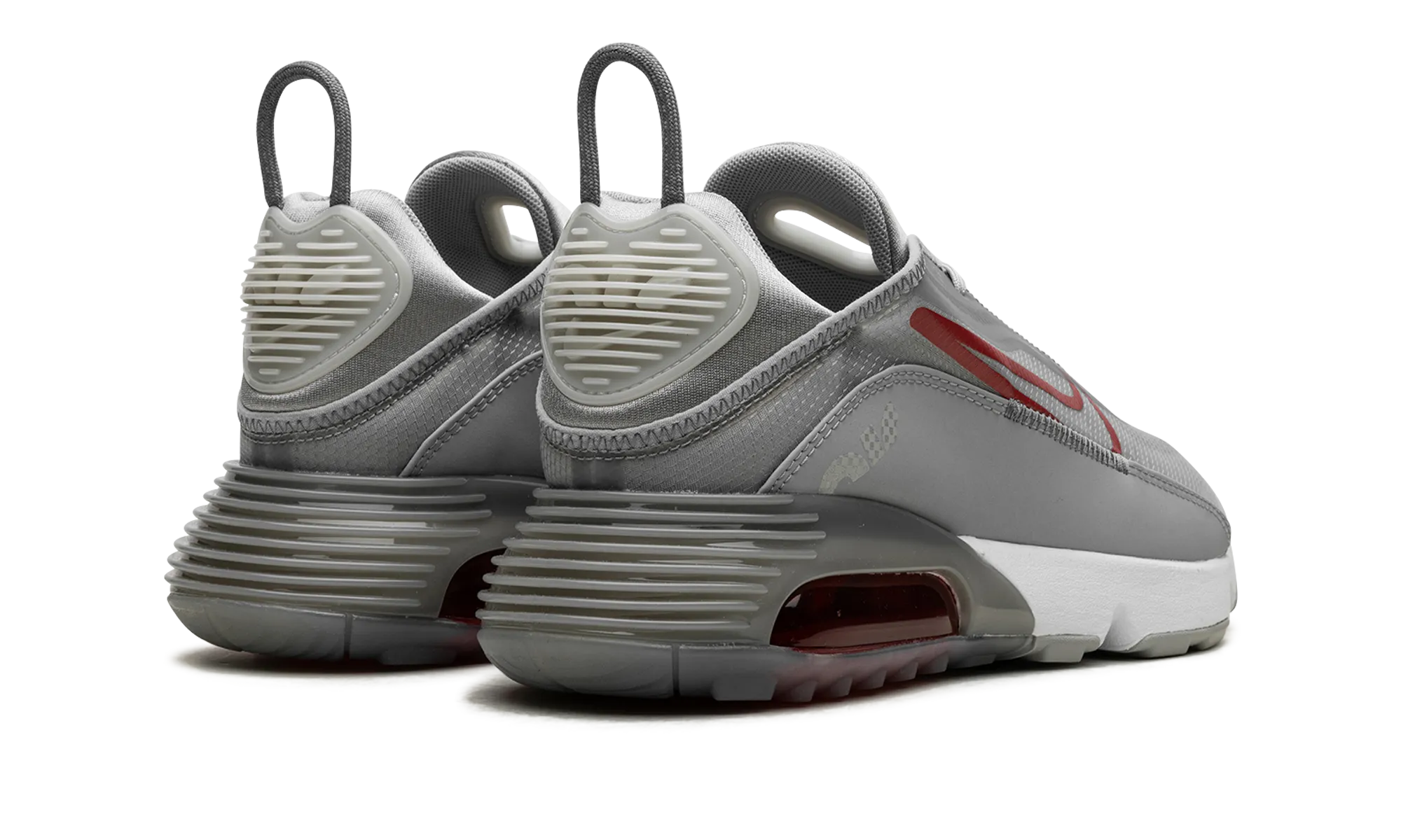 running in a kelp forest area shoes Air Max 2090 "Smoke Grey University Red"